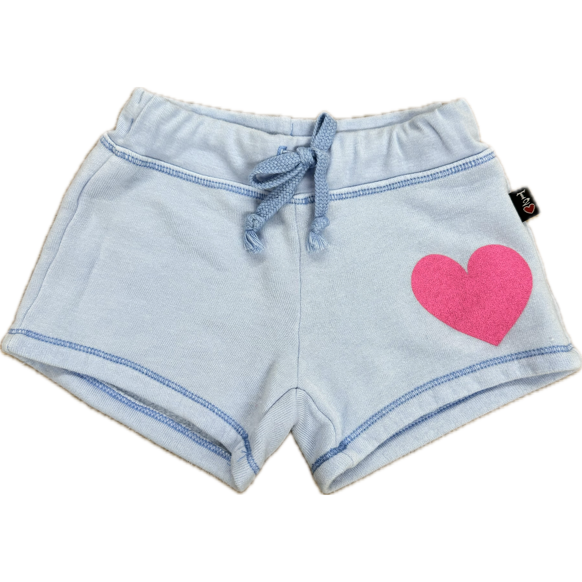 draw string heart shorts | chambray blue