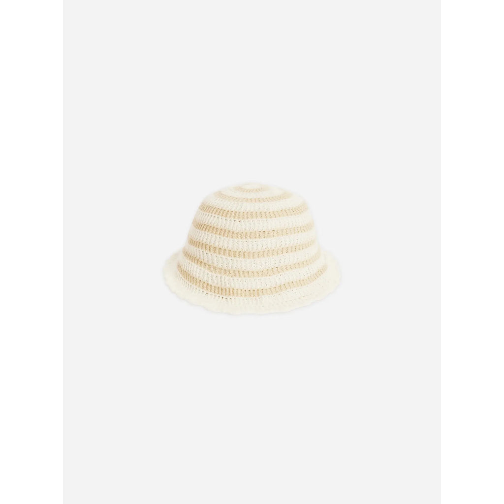 crochet bucket hat || sand stripe