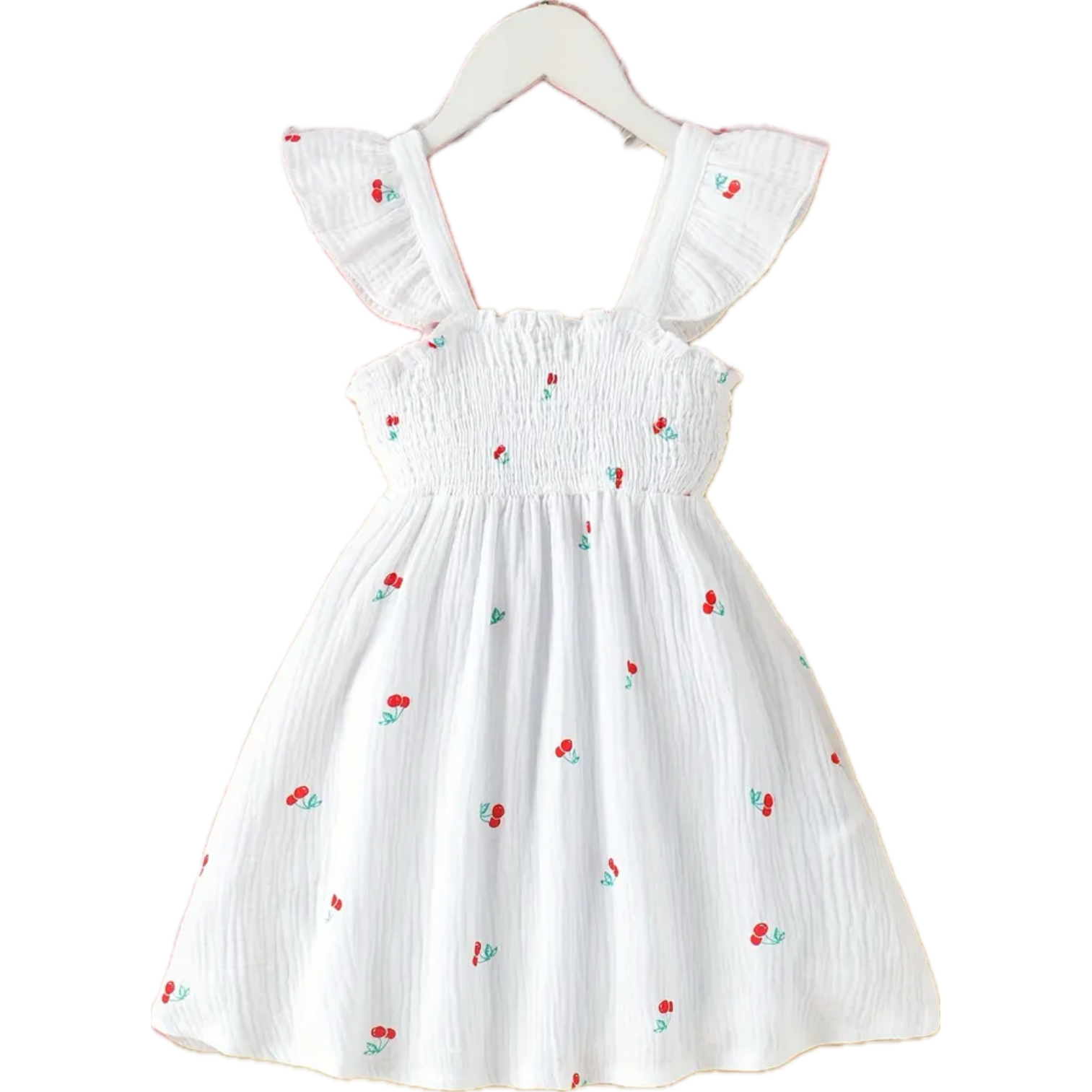 cherry dress | white