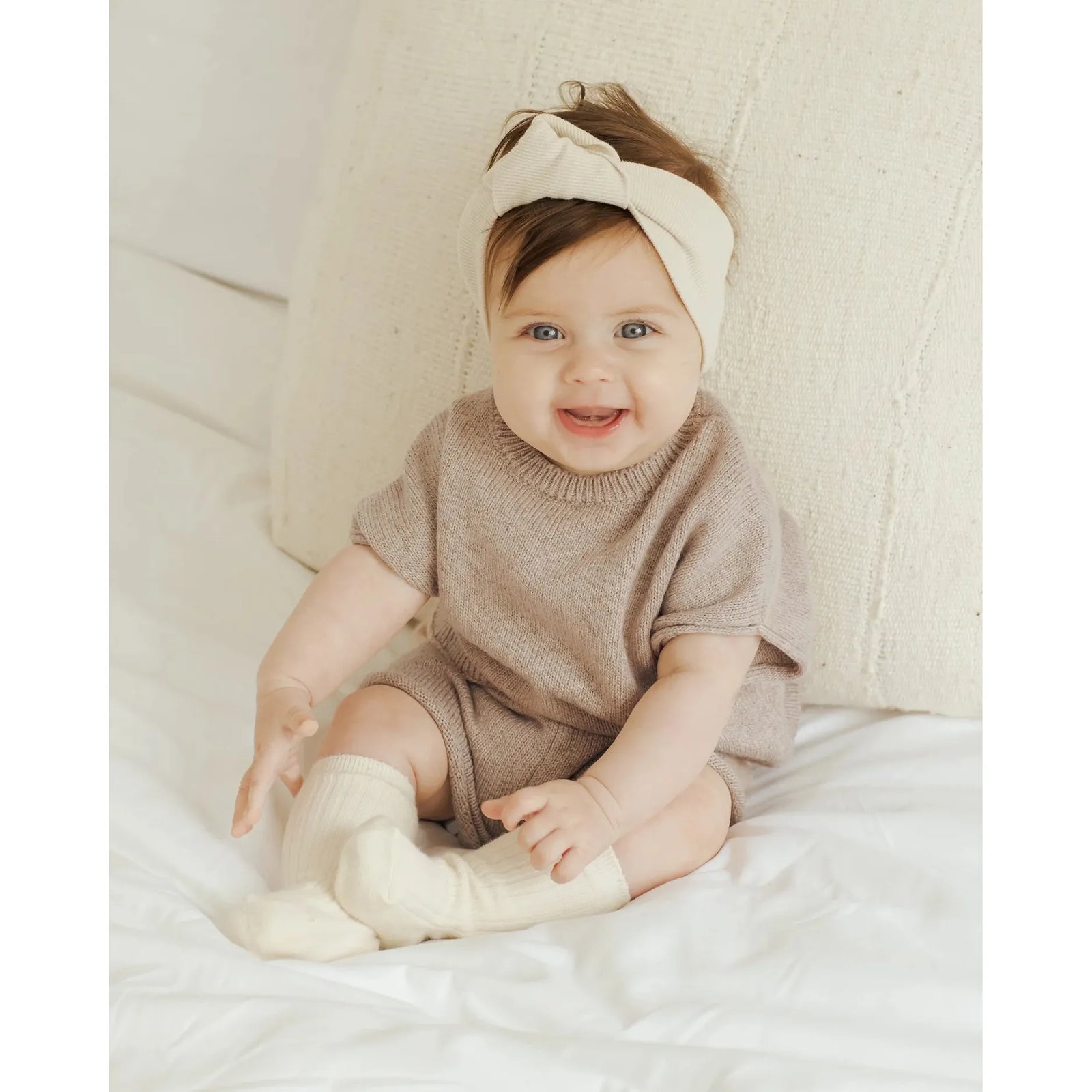 relaxed summer knit set || heathered oat