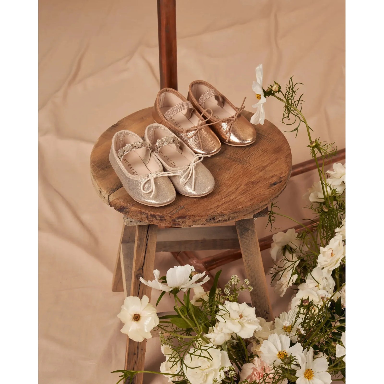 ballet flats || rose gold