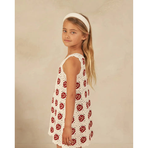crochet tank mini dress || strawberry