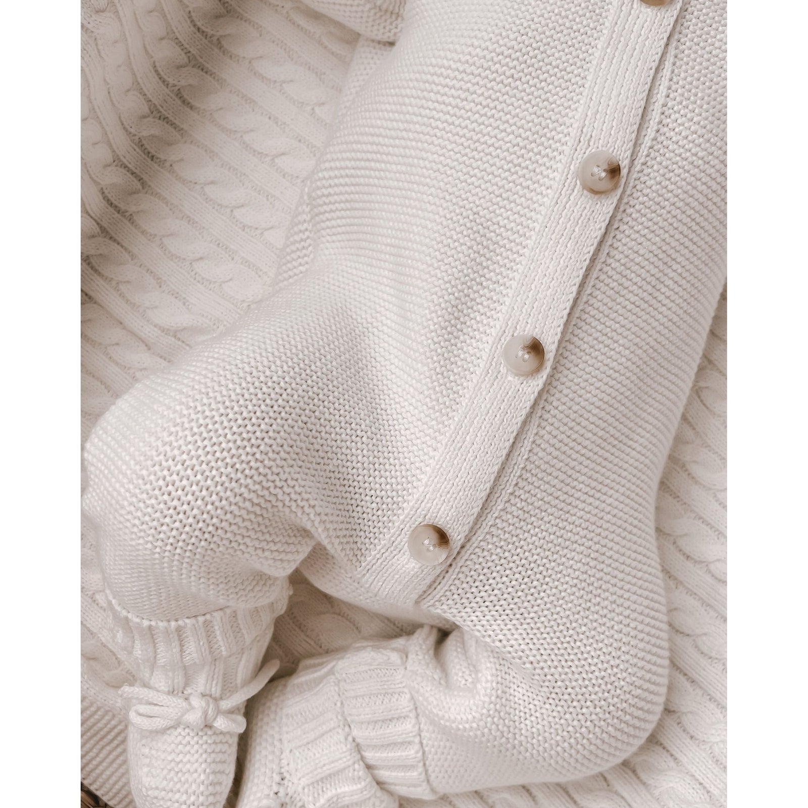Luna + Luca Classic Purl Knit Jumpsuit - White