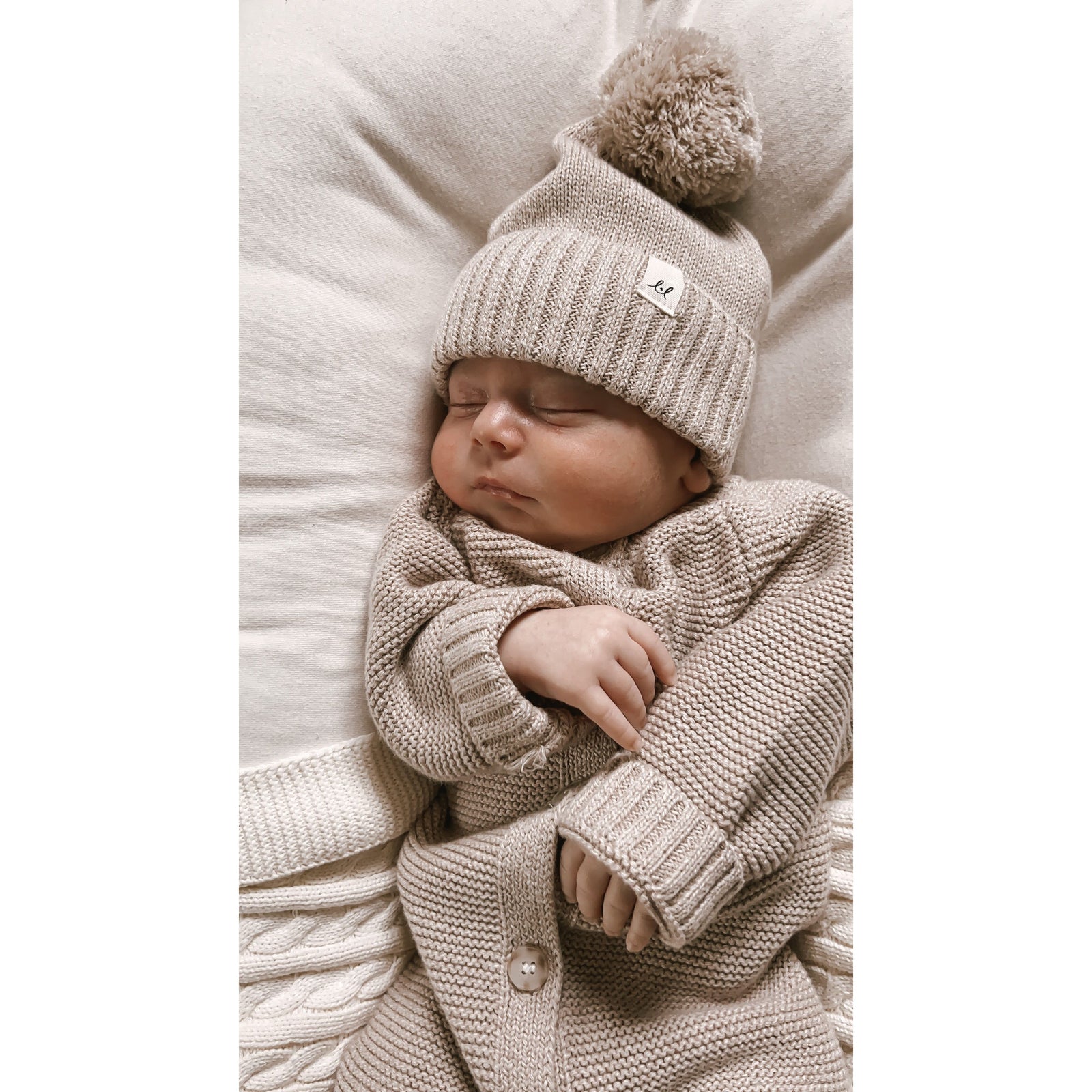 Luna + Luca Classic Purl Knit Jumpsuit - Heather Beige