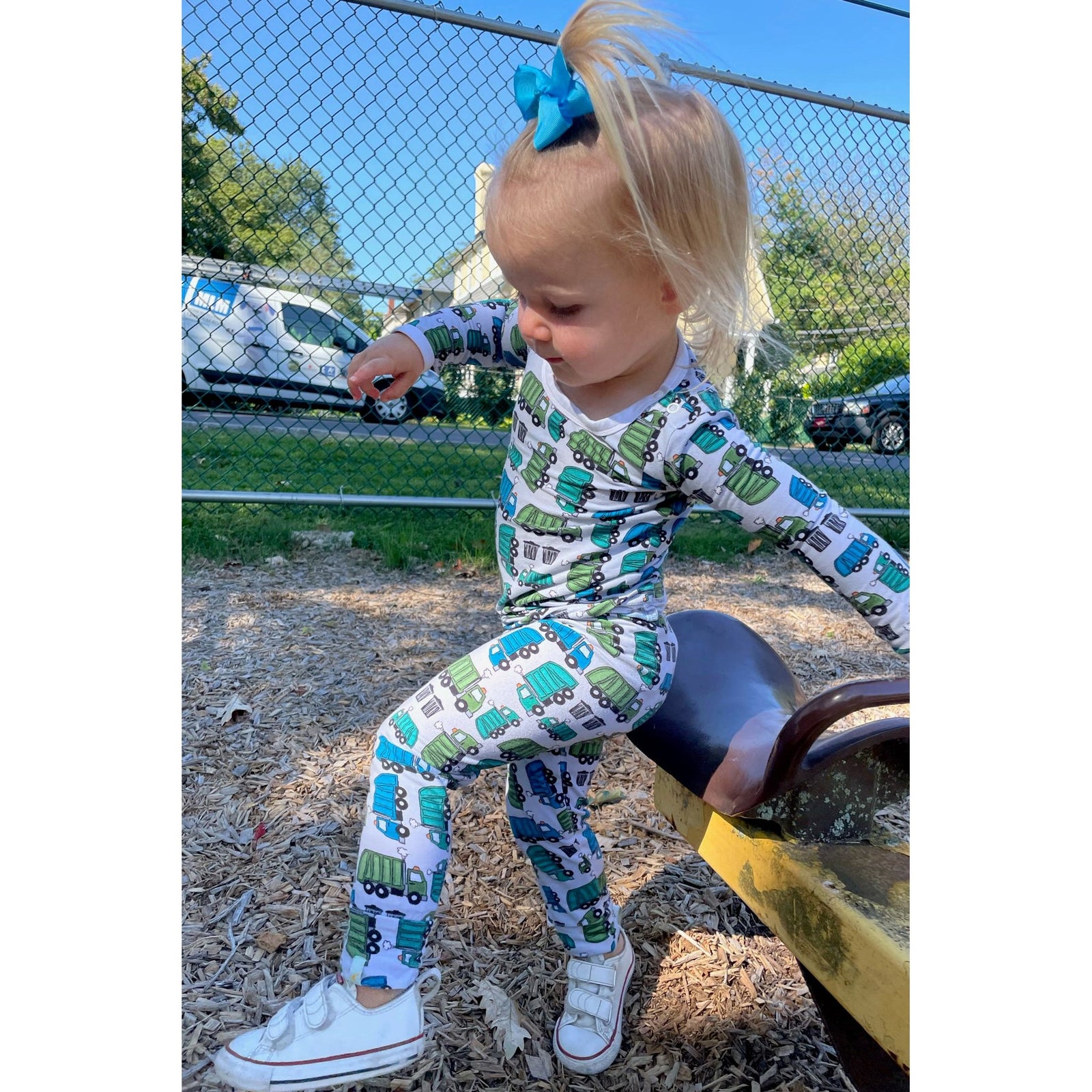 Long Sleeve Pajama Set - Garbage Trucks