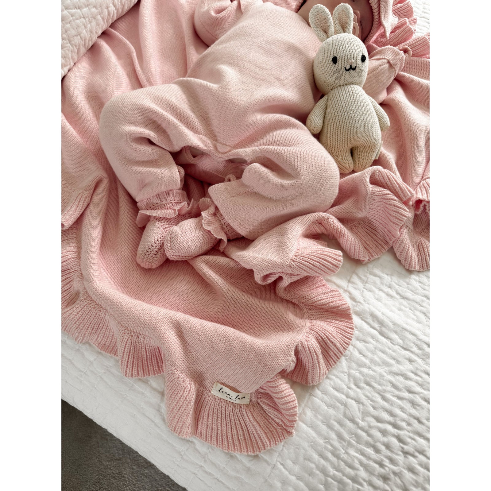 Classic Ruffle Booties - Powder Pink