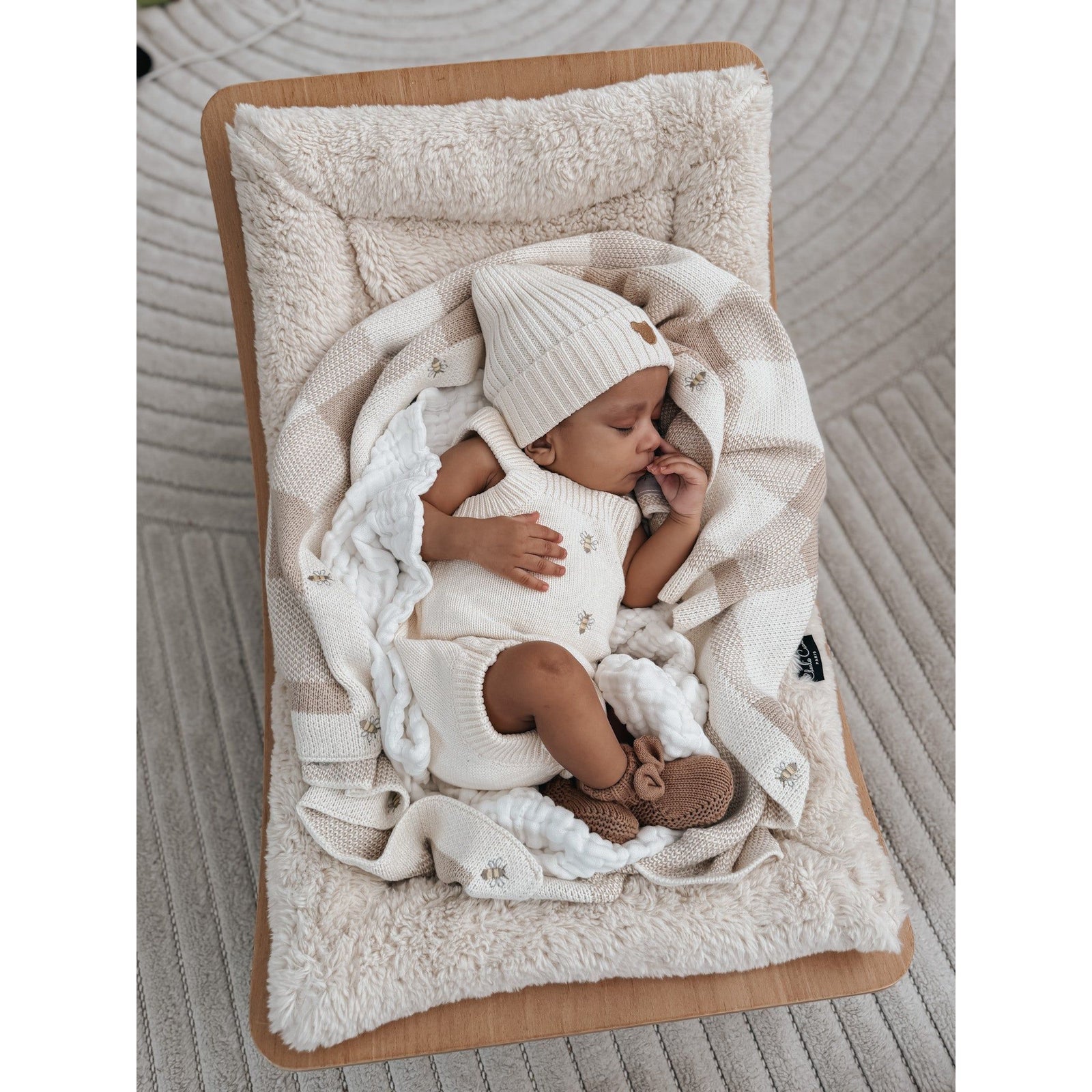 Busy Bee Gingham Baby Blanket
