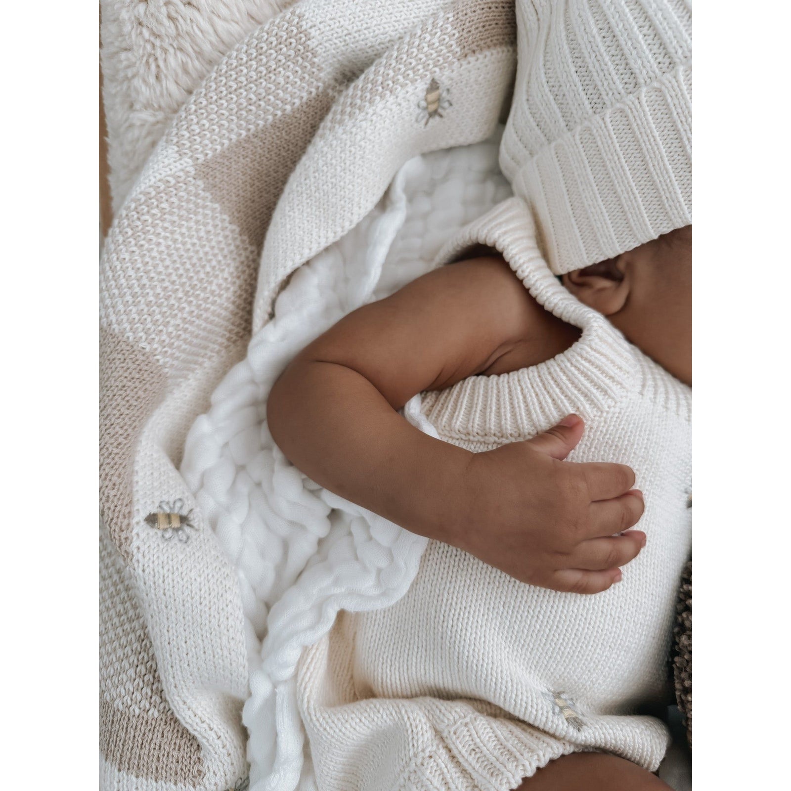 Busy Bee Gingham Baby Blanket