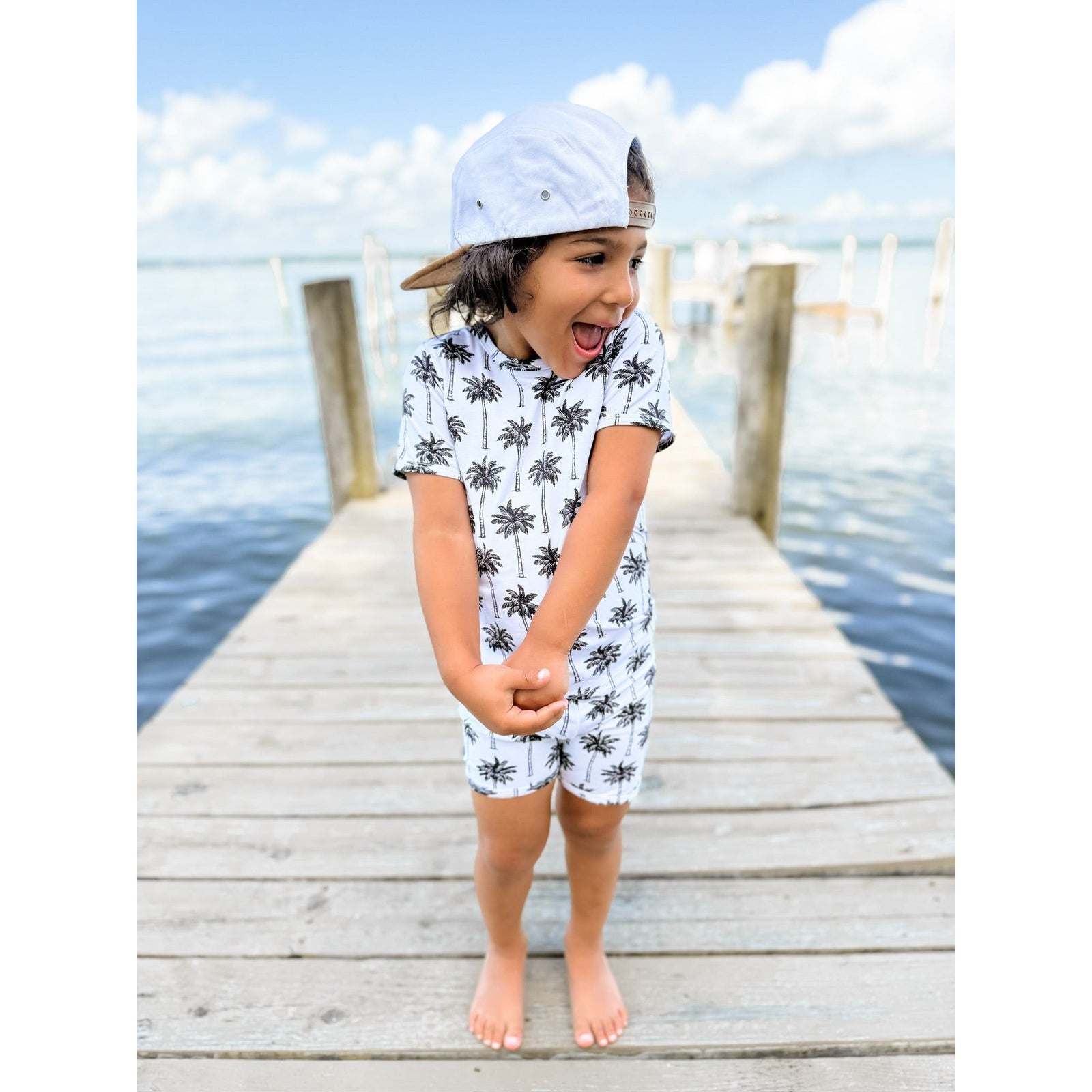 Bamboo Shorts Set | Palm Style White