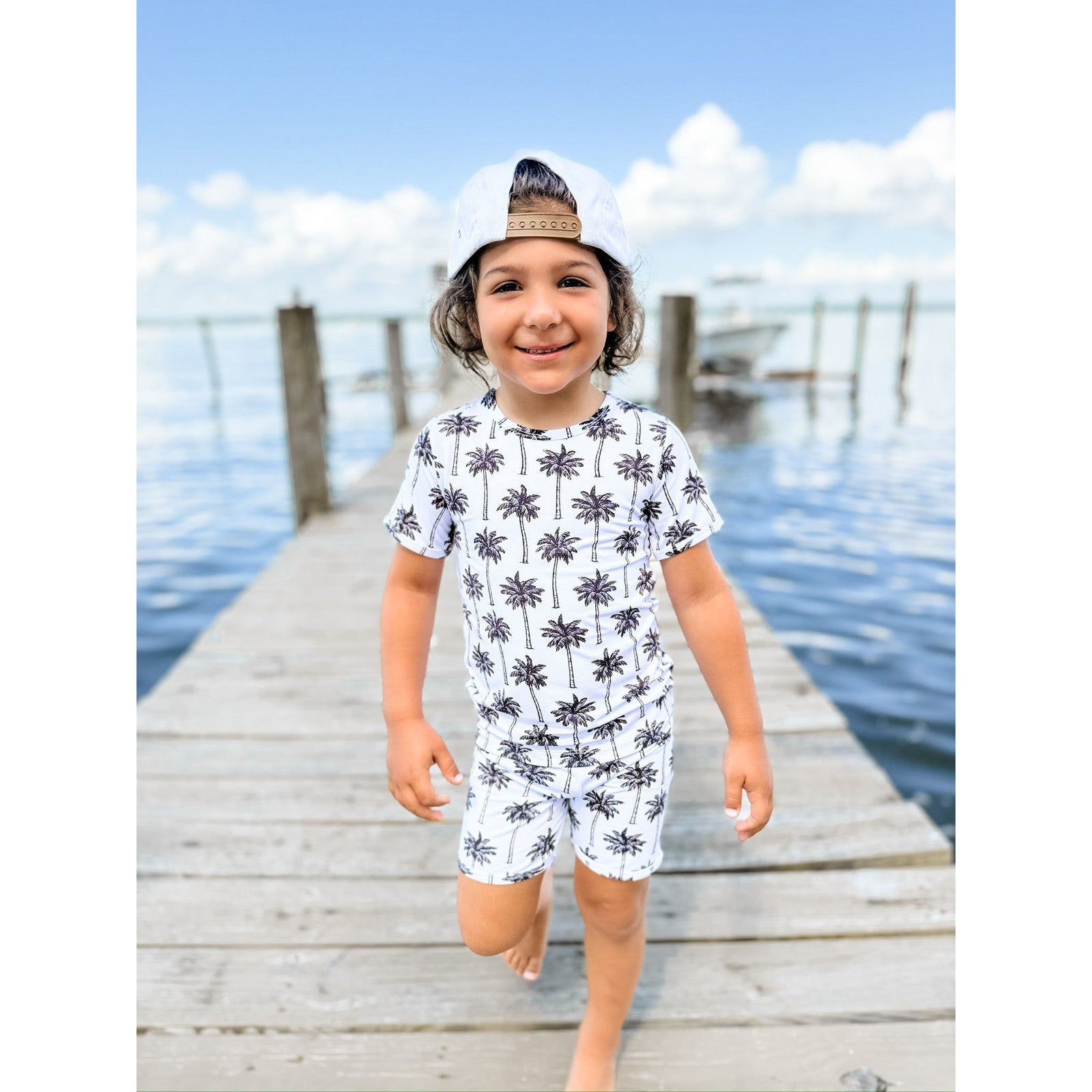 Bamboo Shorts Set | Palm Style White
