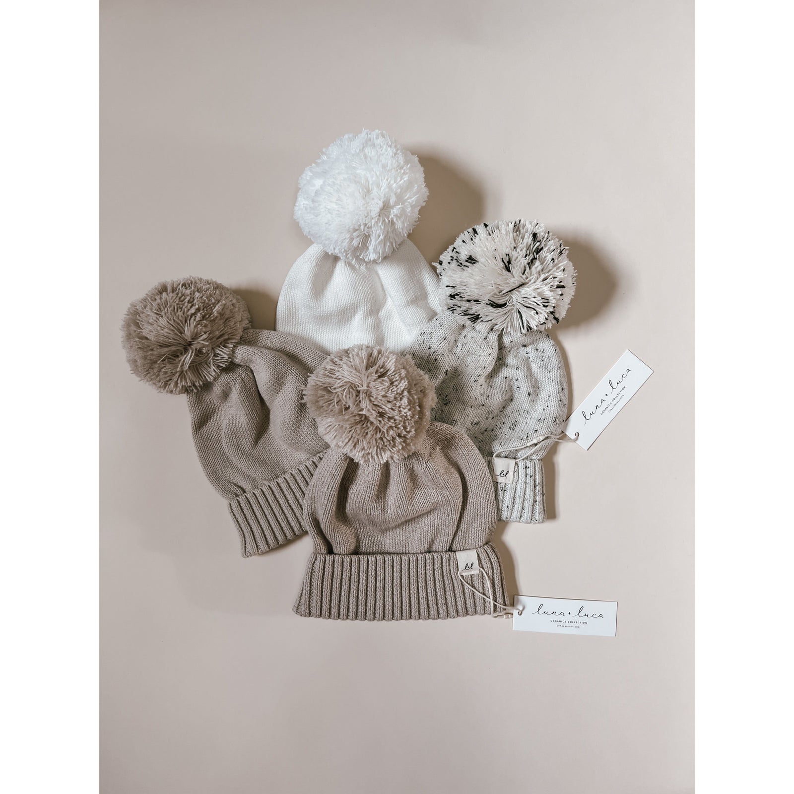 Luna + Luca Pom Beanie - Beige