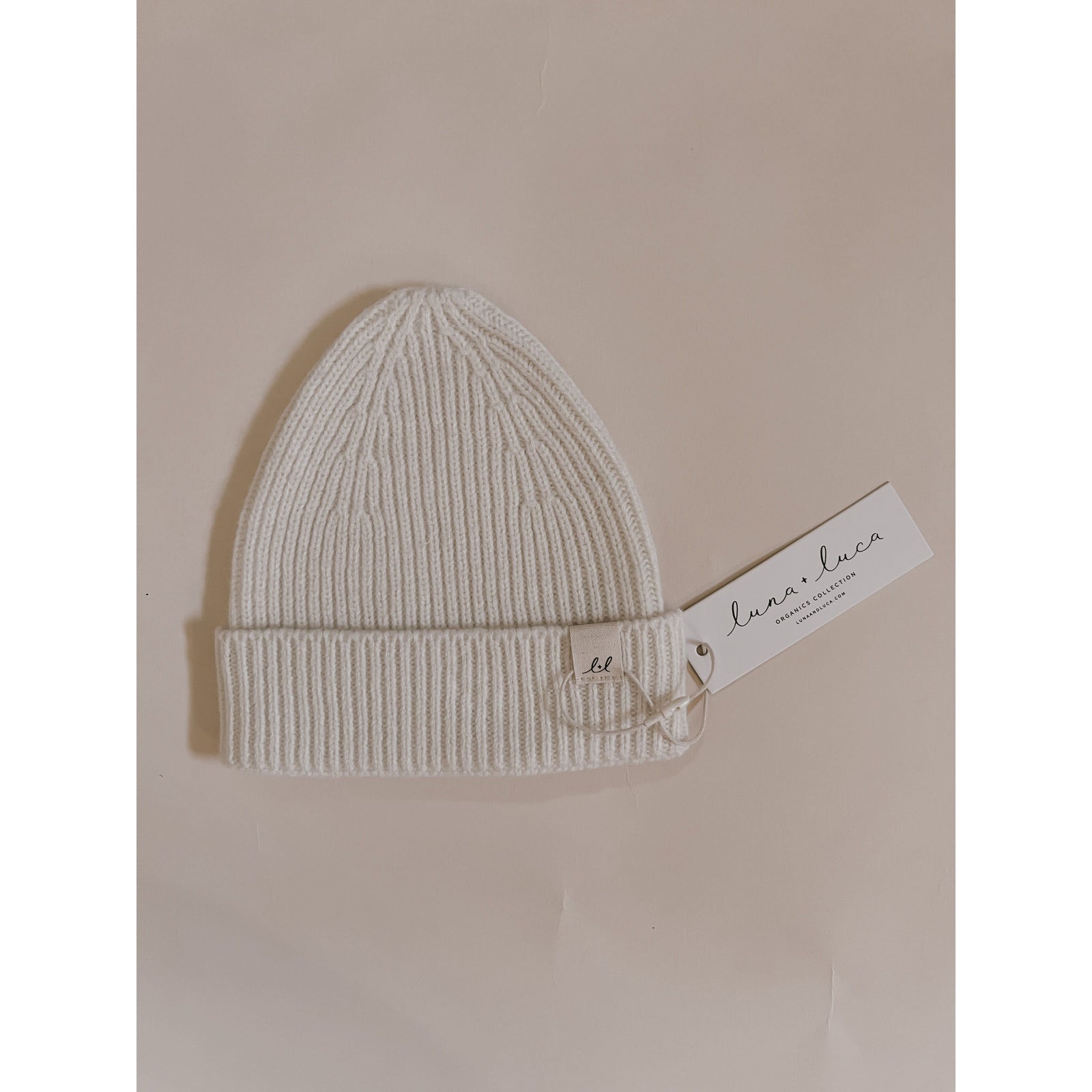 Luna + Luca Merino Wool Baby Beanie - Off-White