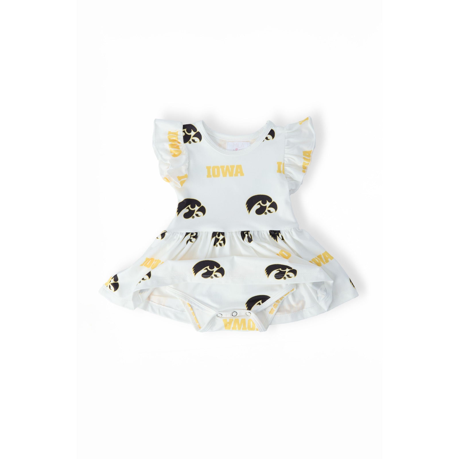 Iowa White Tigerhawk Flutter Twirl Bodysuit