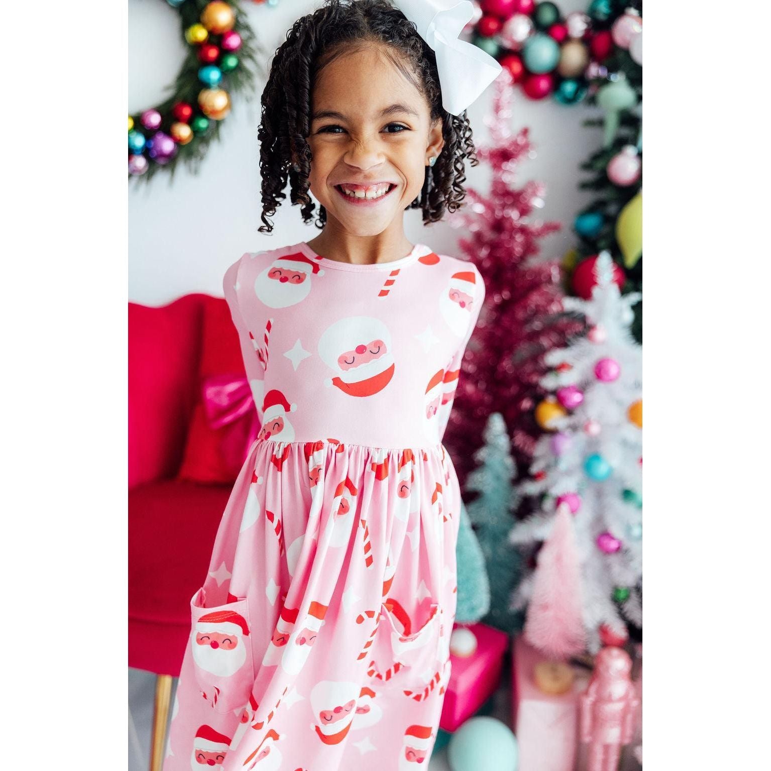 Jingle Bells 3/4 Sleeve Pocket Twirl Dress