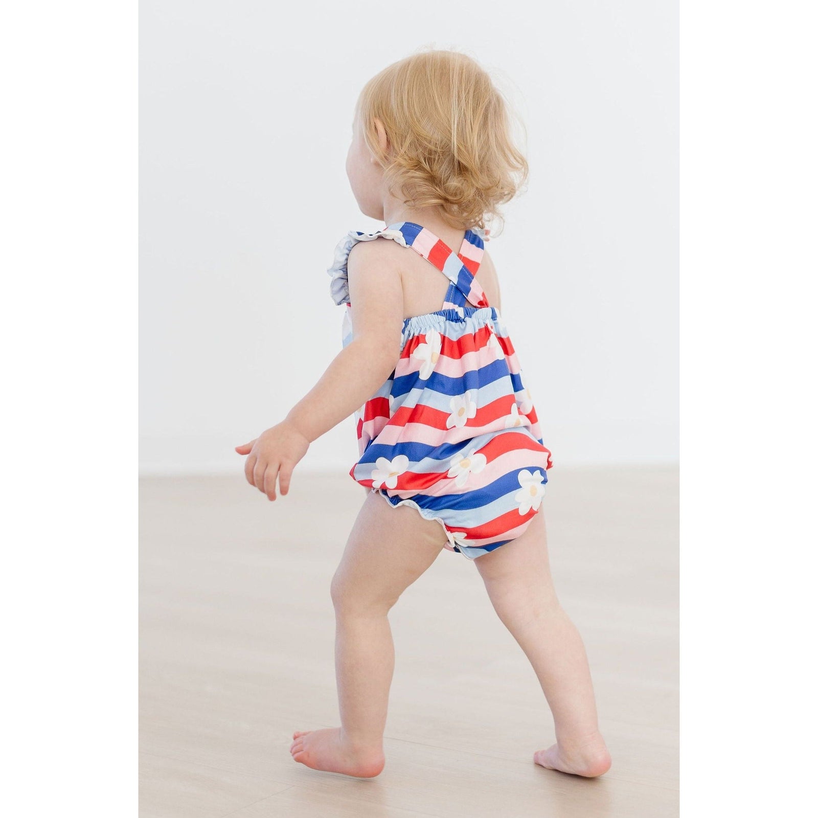 July Vibes Ruffle Cross Back Romper