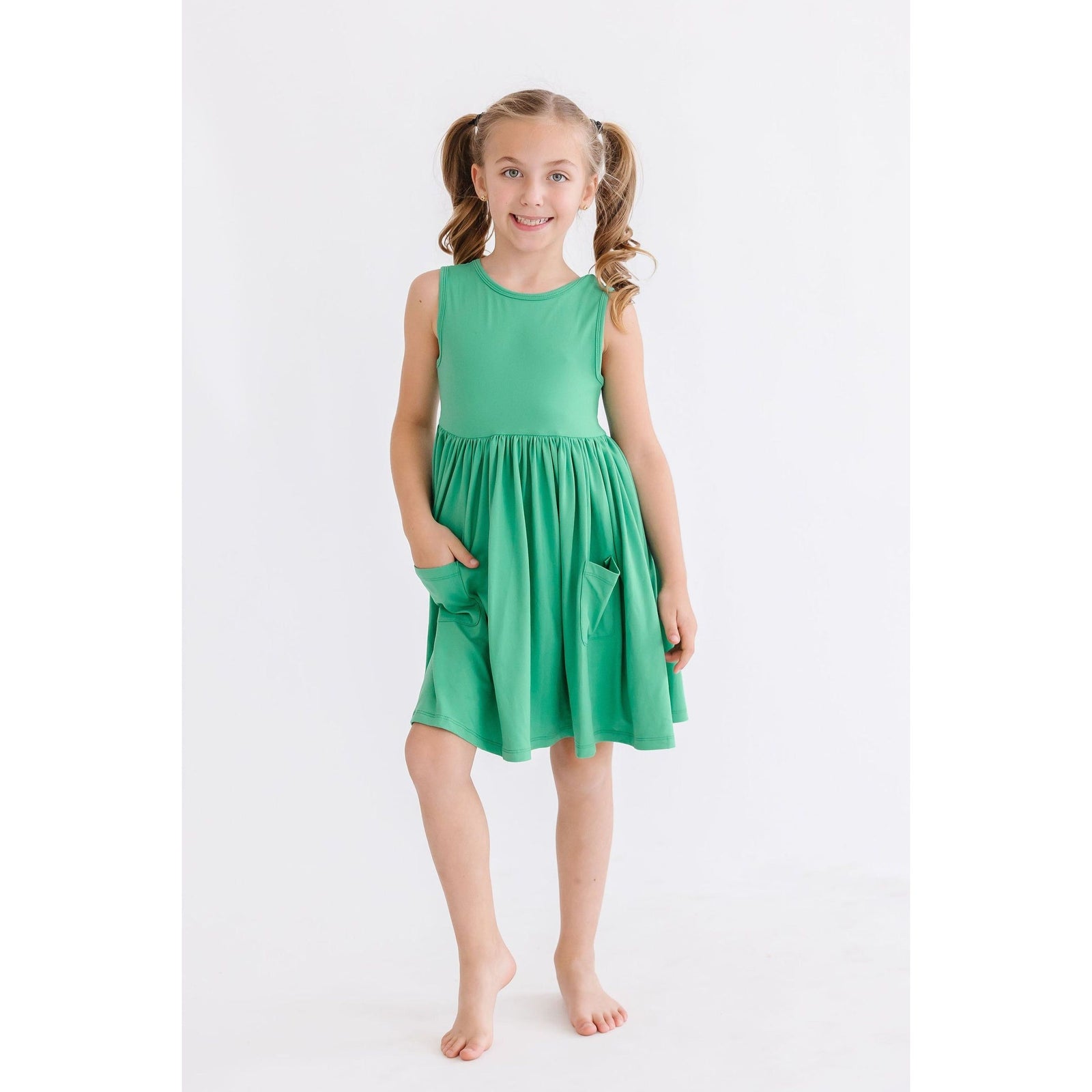 Kelly Green Tank Pocket Twirl Dress