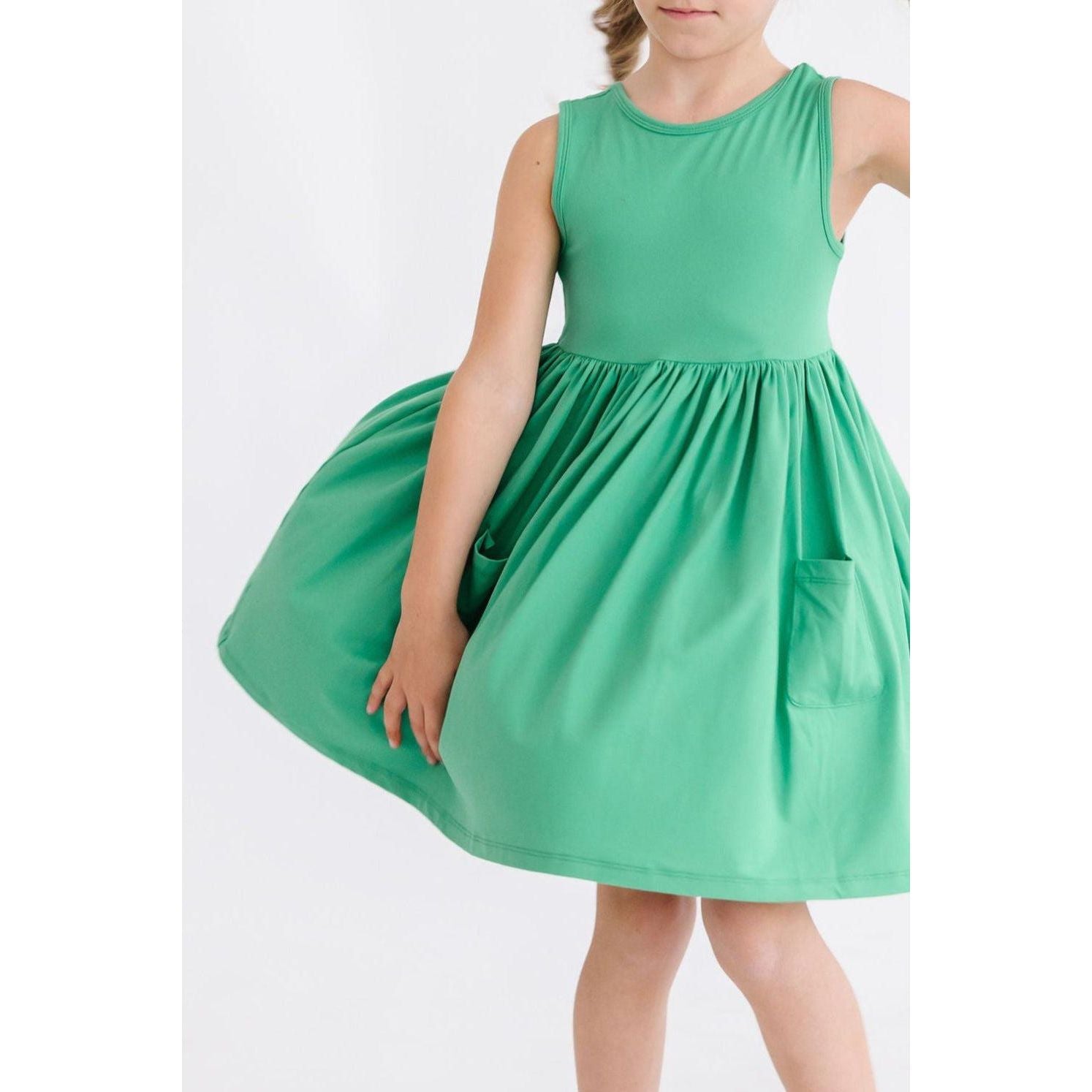 Kelly Green Tank Pocket Twirl Dress