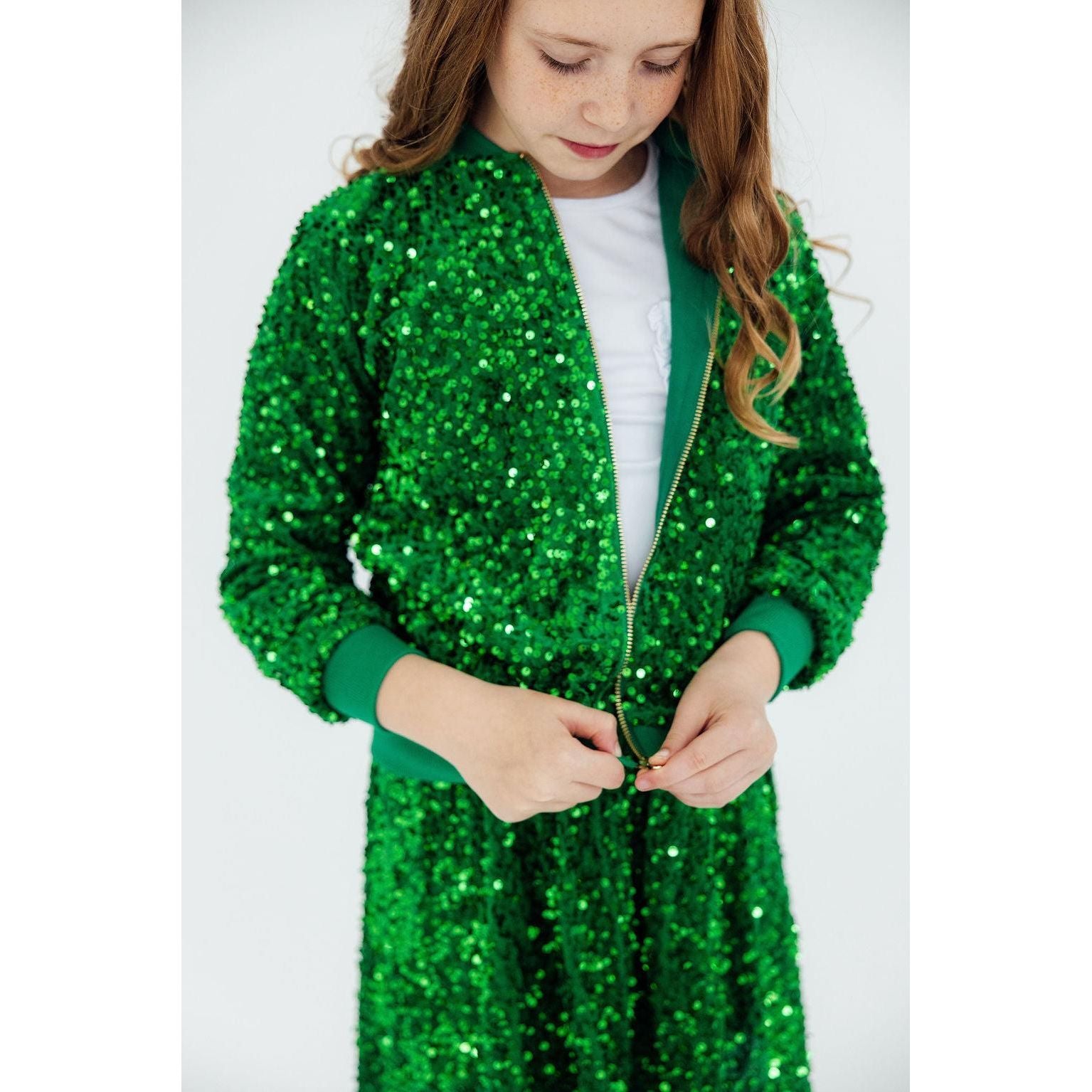 Kelly Green Velvet Sequin Jacket