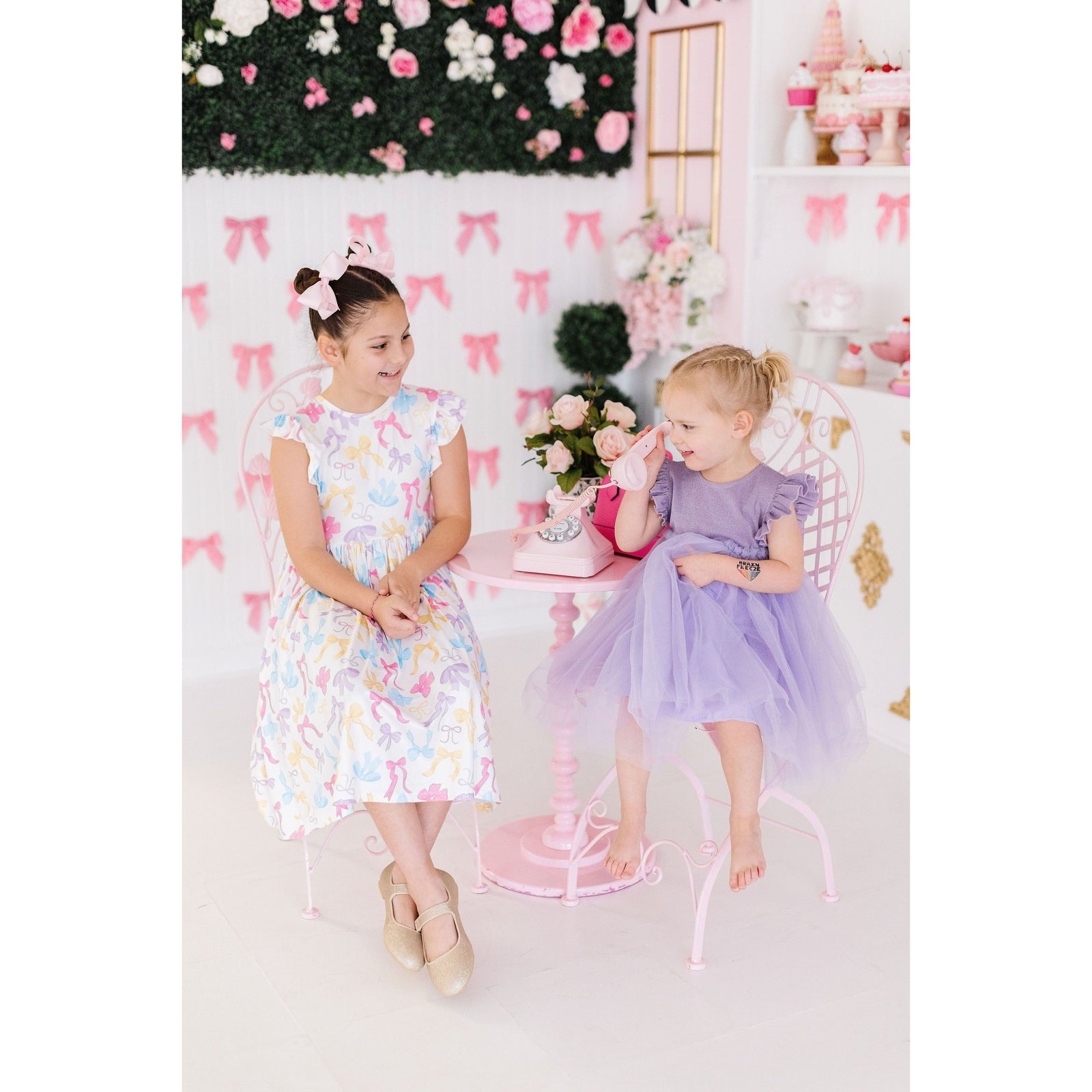 Bow-tastic Flutter Sleeve Twirl Dress