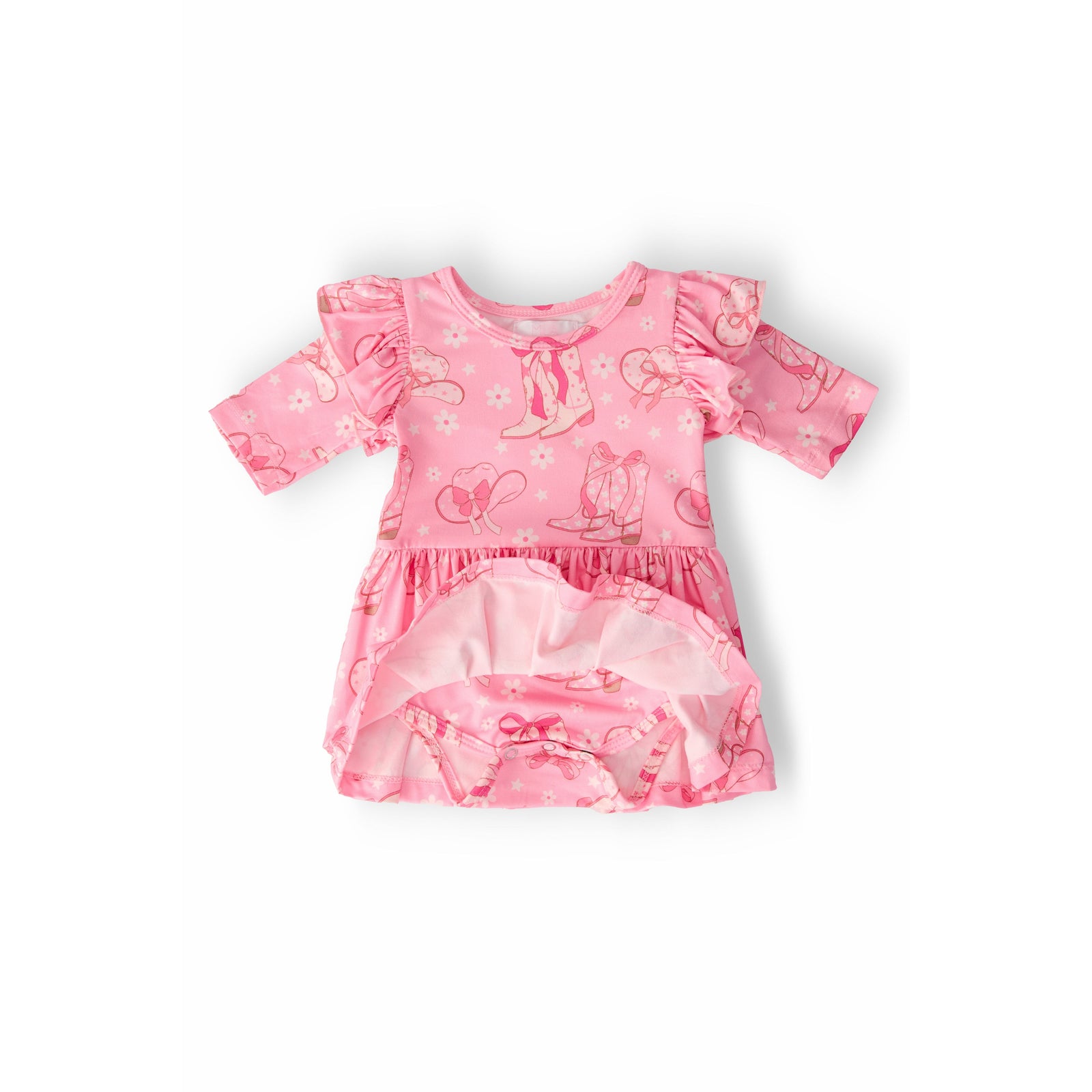 Howdy 3/4 Sleeve Flutter Twirl Bodysuit