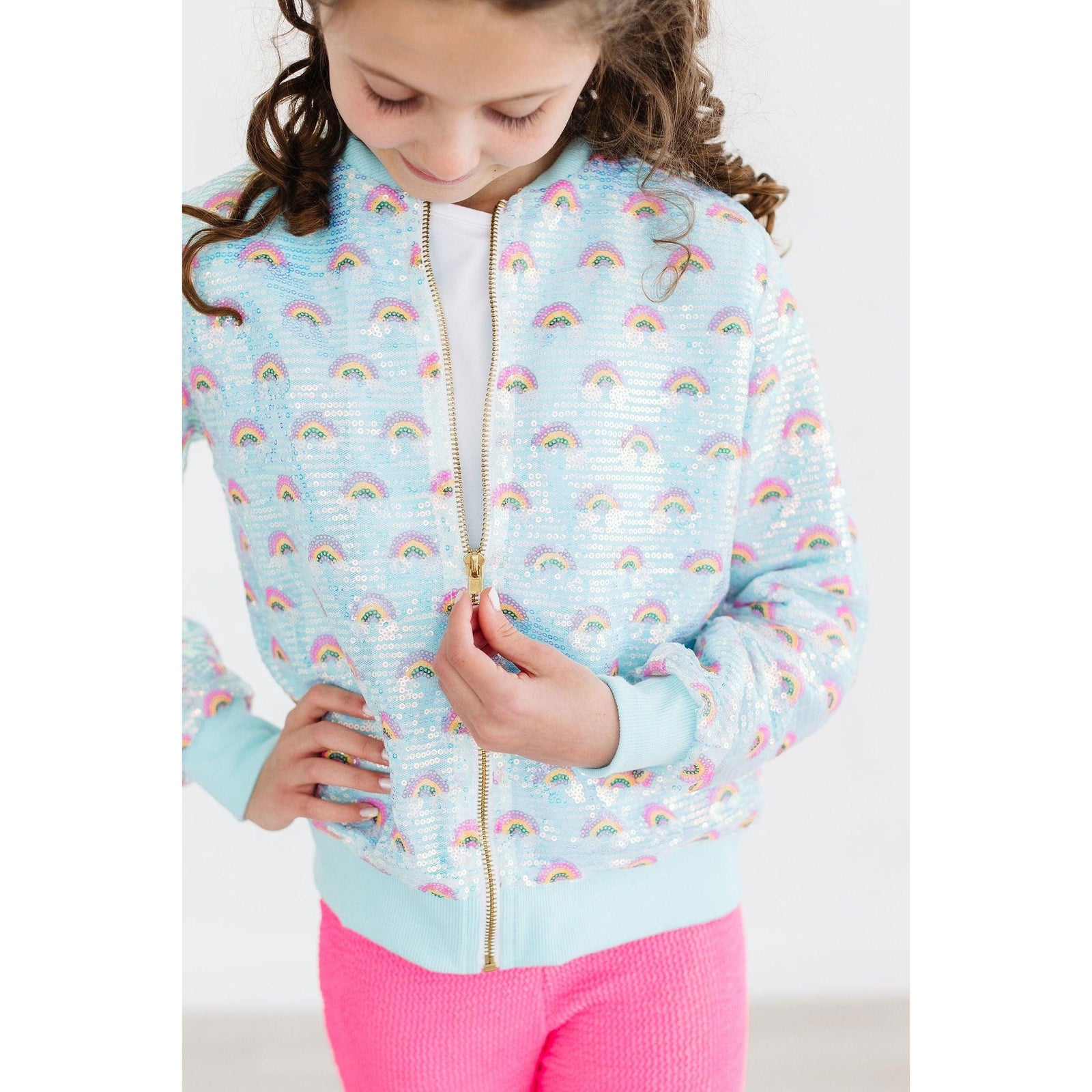 Mint Rainbow Sequin Jacket