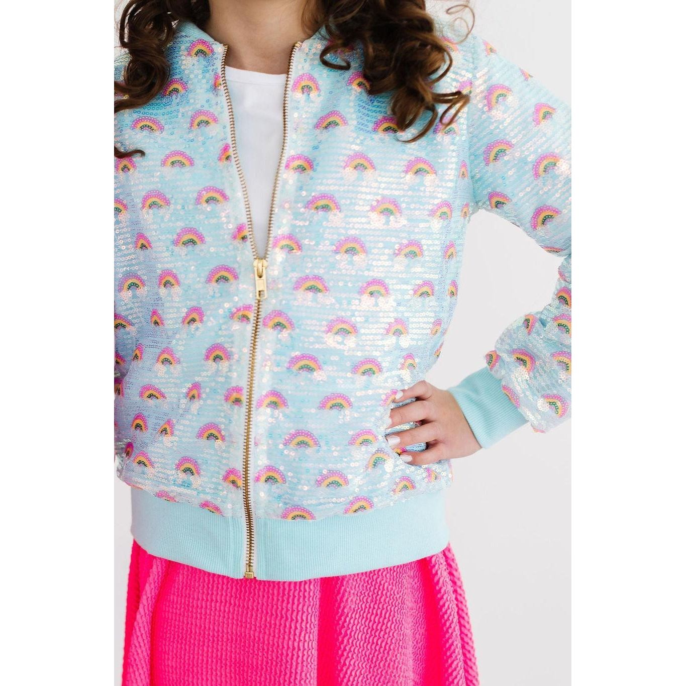 Mint Rainbow Sequin Jacket