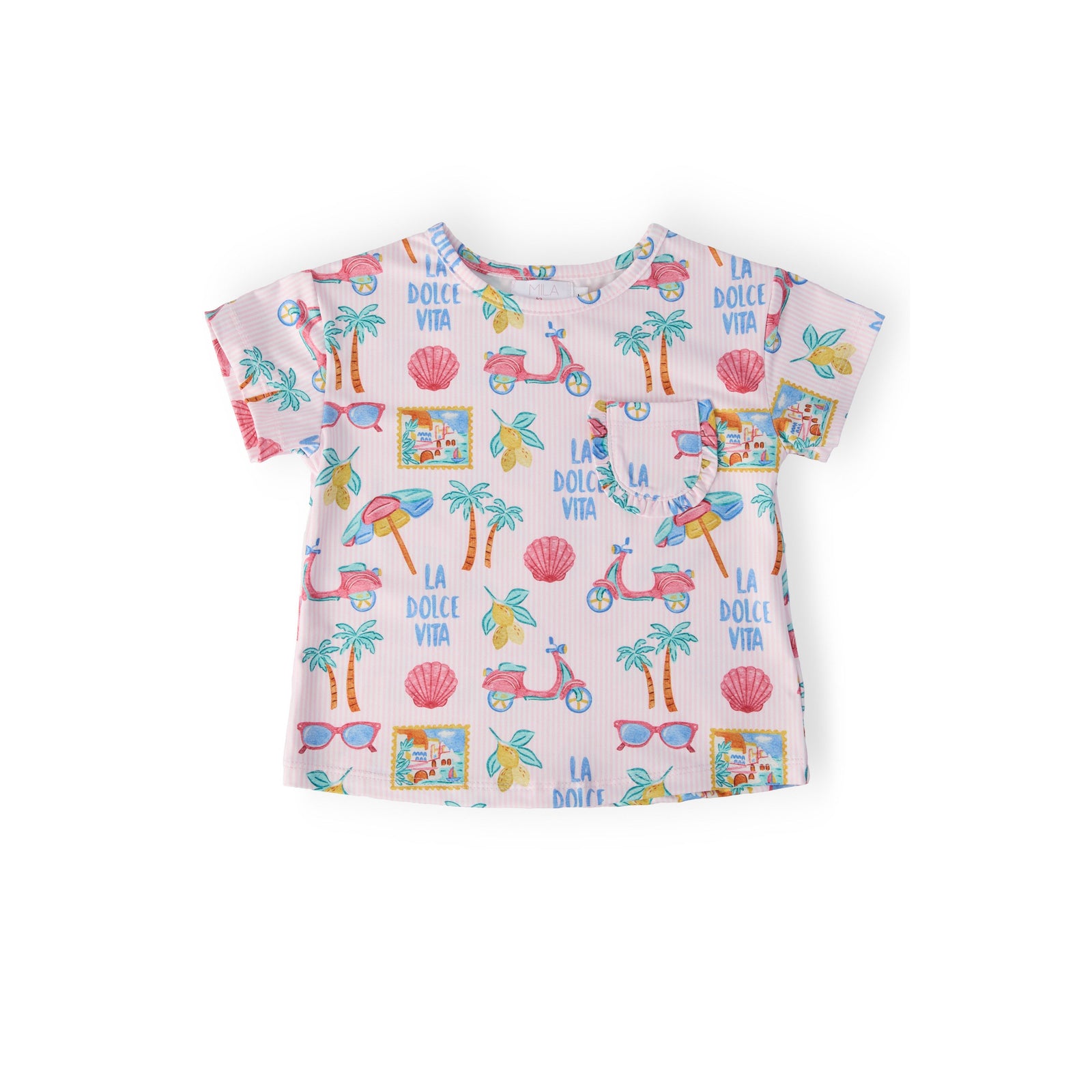 La Dolce Vita Ruffle Pocket Tee
