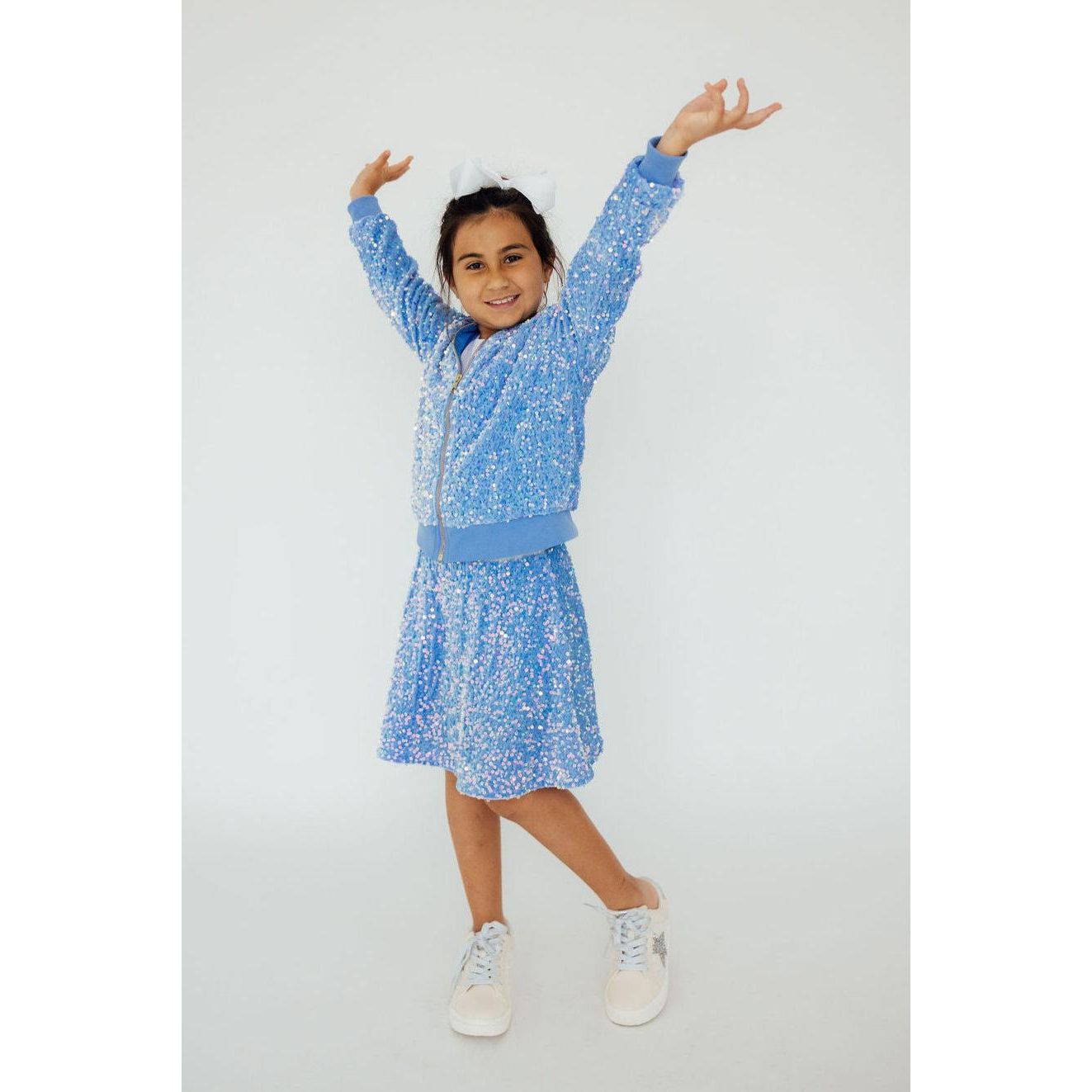 Light Blue Velvet Sequin Jacket