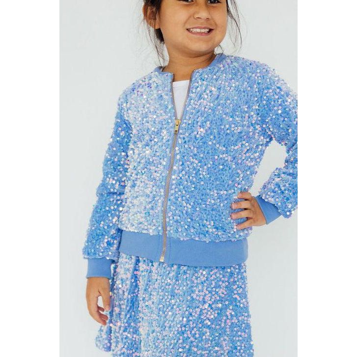 Light Blue Velvet Sequin Jacket