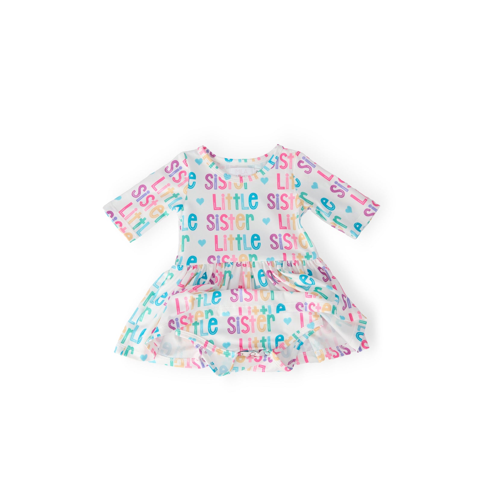 Little Sister 3/4 Sleeve Twirl Bodysuit