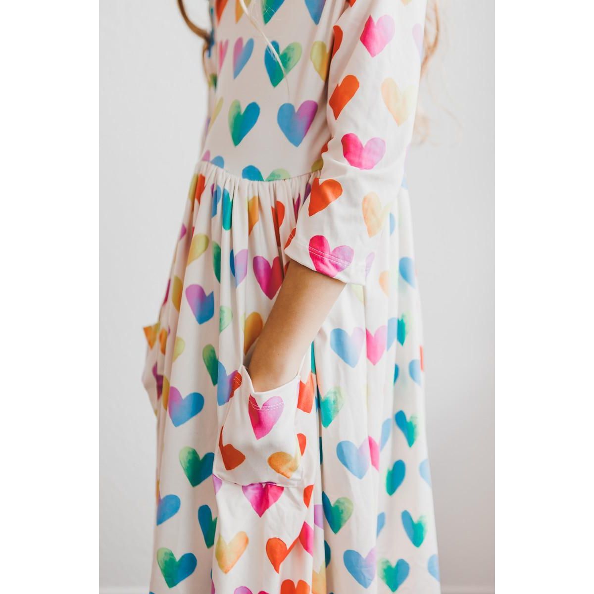 Lotta Love 3/4 Sleeve Pocket Twirl Dress