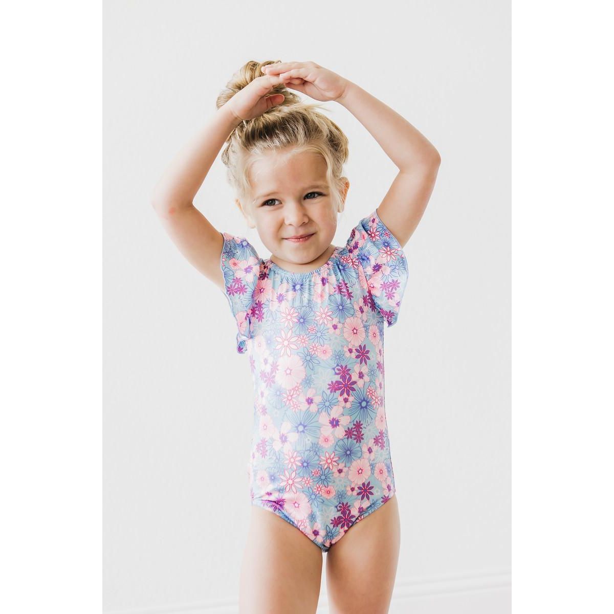 Love Blooms S/S Flutter Sleeve Leotard