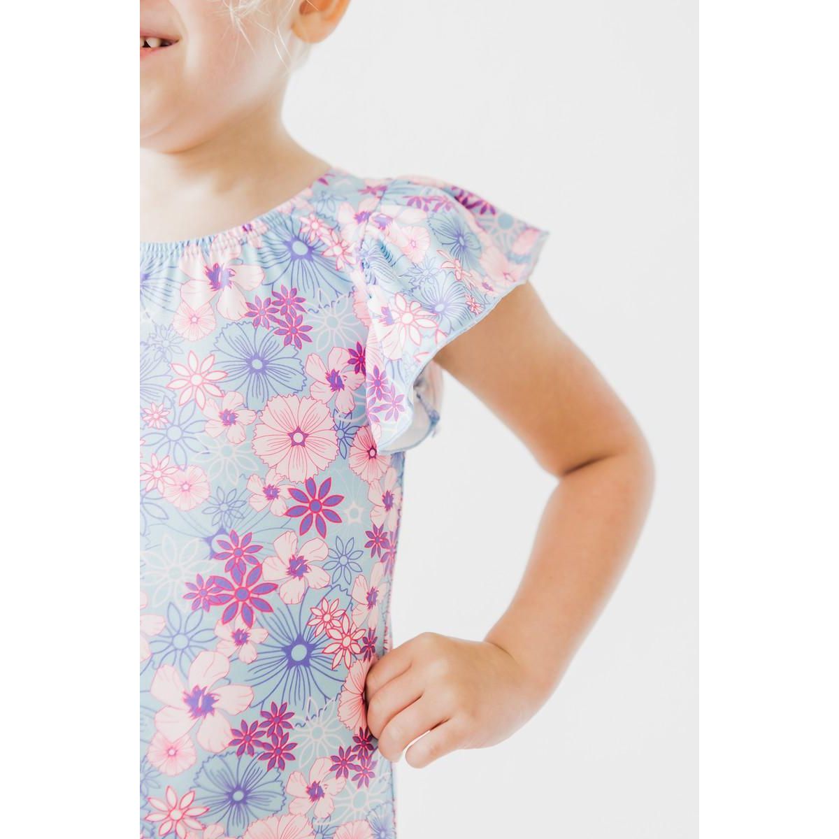 Love Blooms S/S Flutter Sleeve Leotard