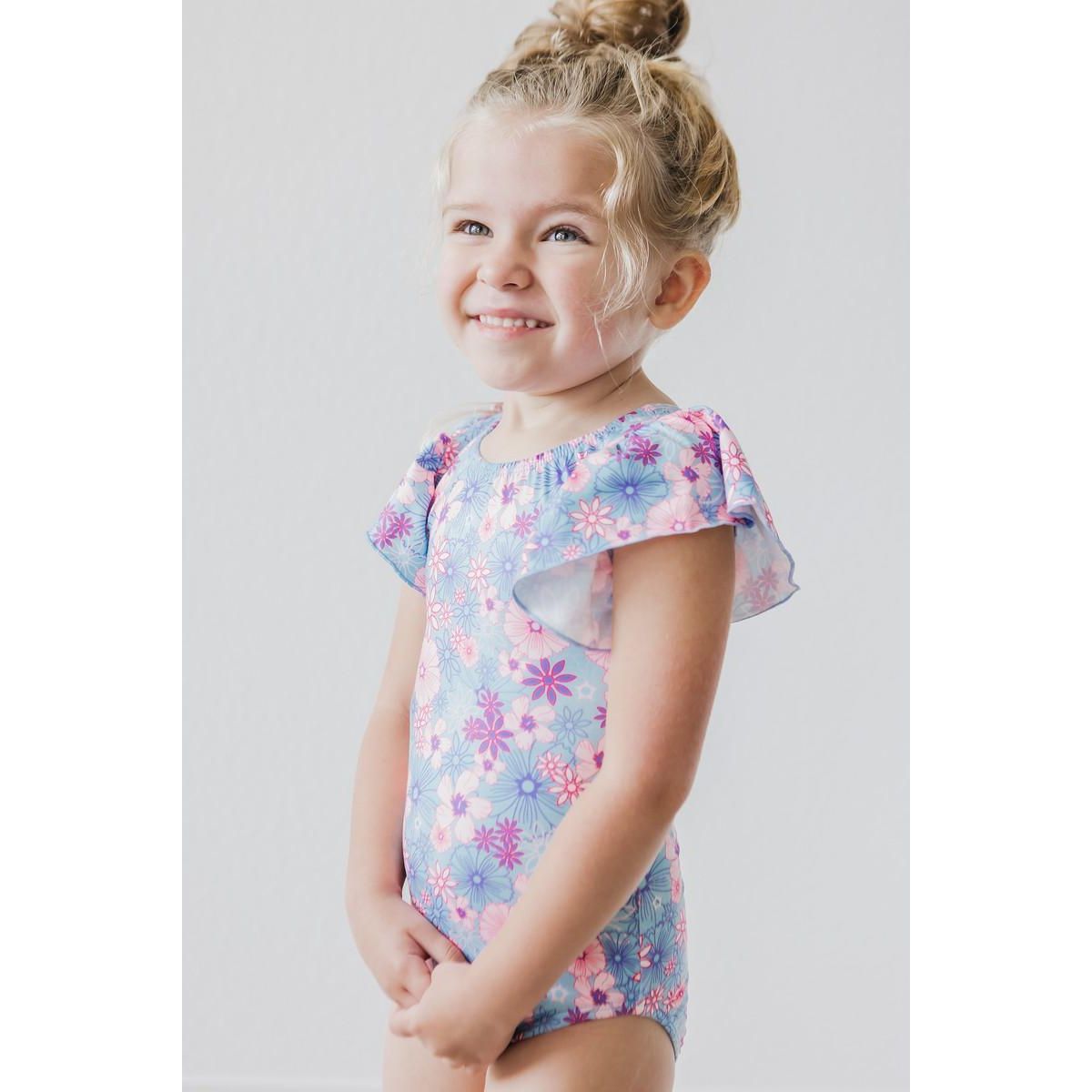Love Blooms S/S Flutter Sleeve Leotard