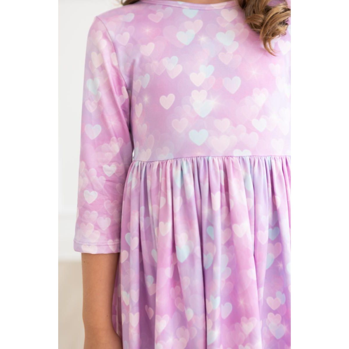 Love Story 3/4 Sleeve Pocket Twirl Dress