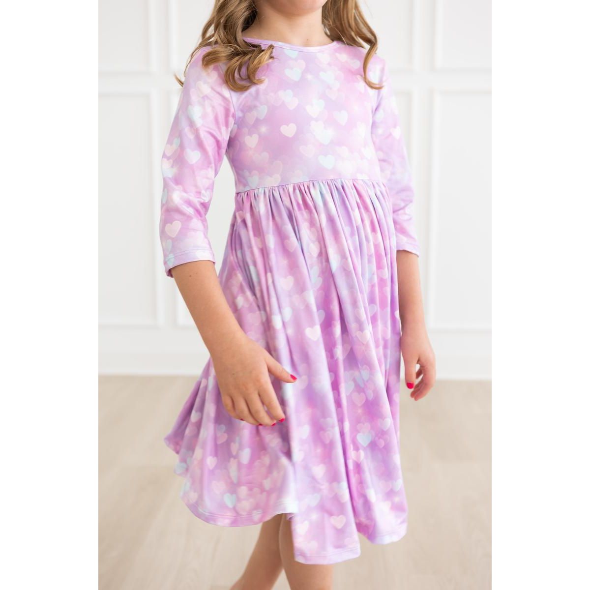 Love Story 3/4 Sleeve Pocket Twirl Dress