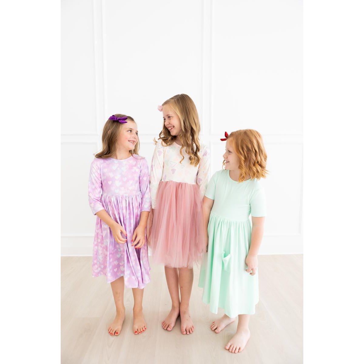 Love Story 3/4 Sleeve Pocket Twirl Dress