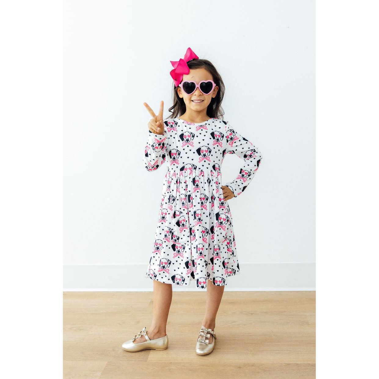 Love You Spots L/S Pocket Twirl Dress