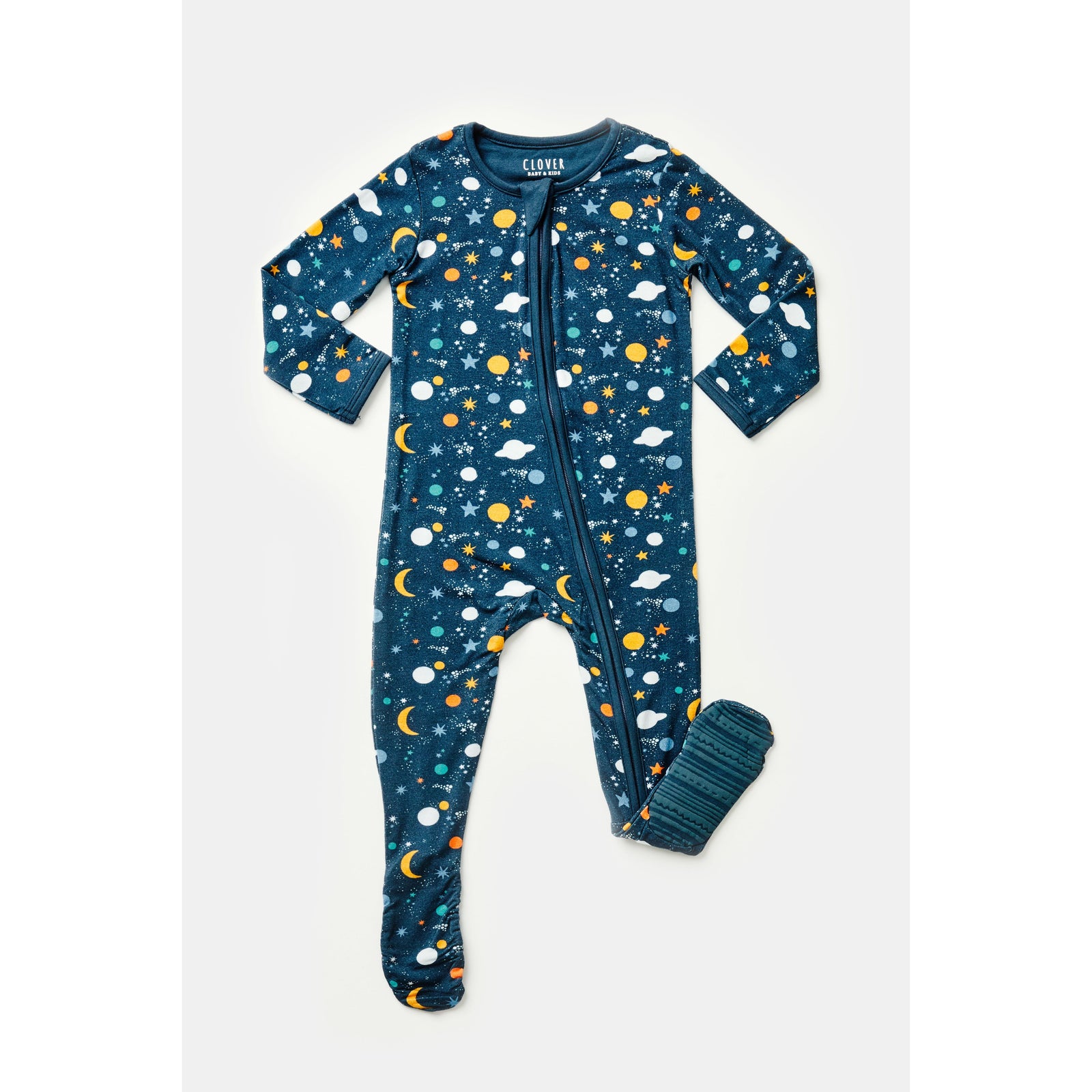Soft & Stretchy Zipper Footie - Luna Midnight