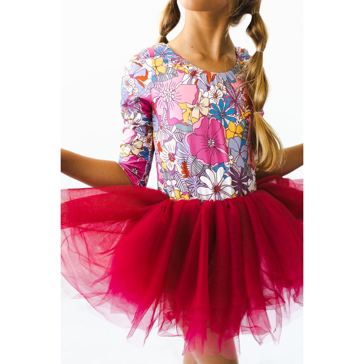 Mauve What's Up Buttercup 3/4 Tutu Leotard