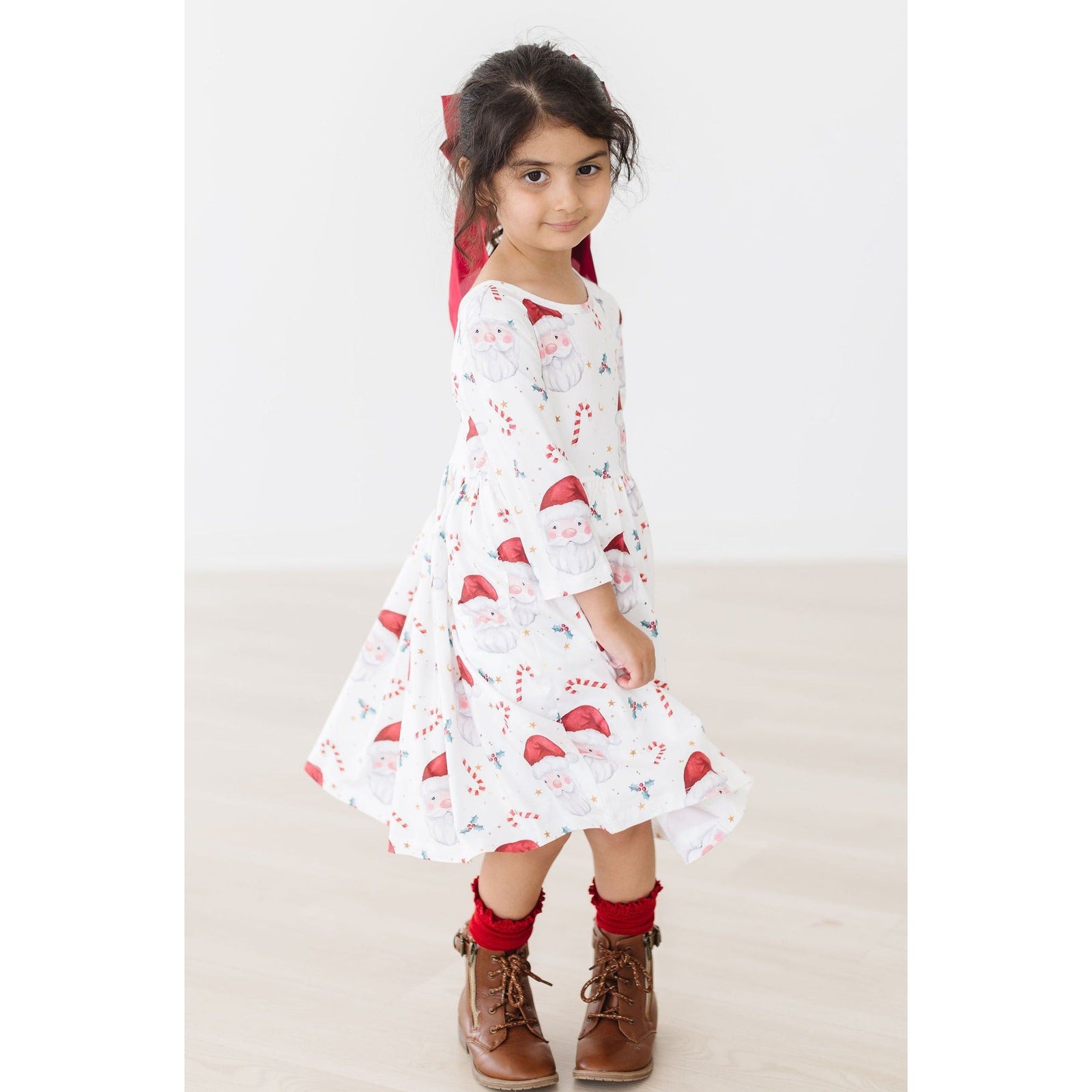 Mistletoe Magic 3/4 Sleeve Pocket Twirl Dress