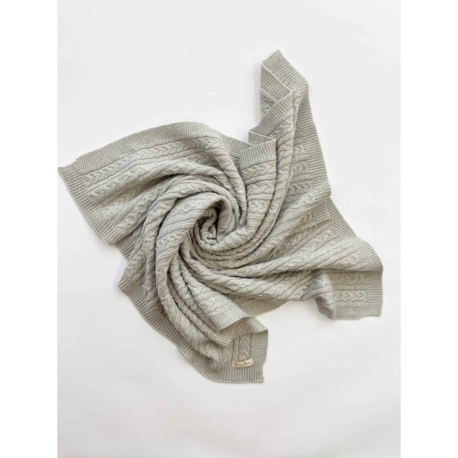 Luna + Luca Classic Cable Knit Baby Blanket - Natural