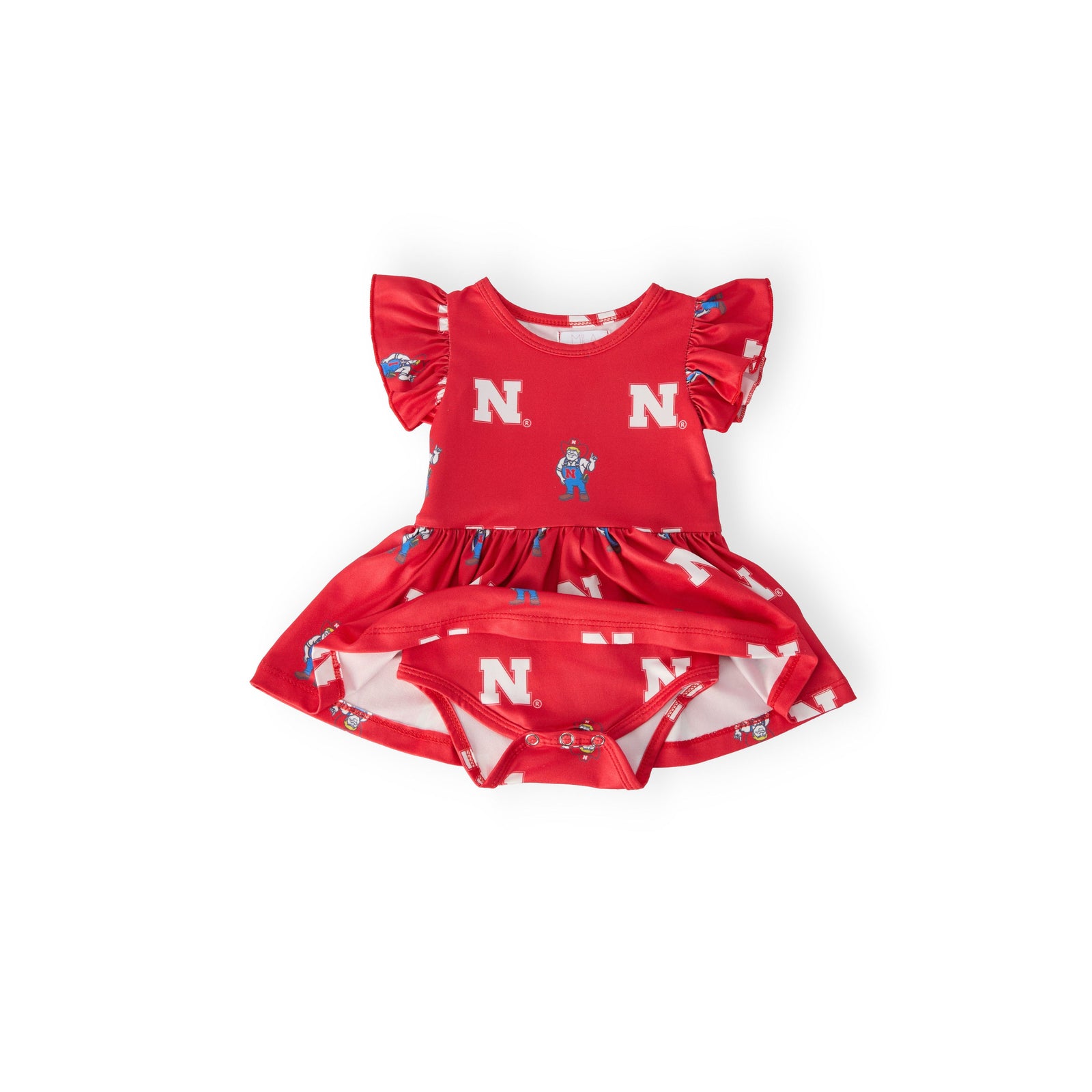 Nebraska Red Herbie Husker Flutter Twirl Bodysuit