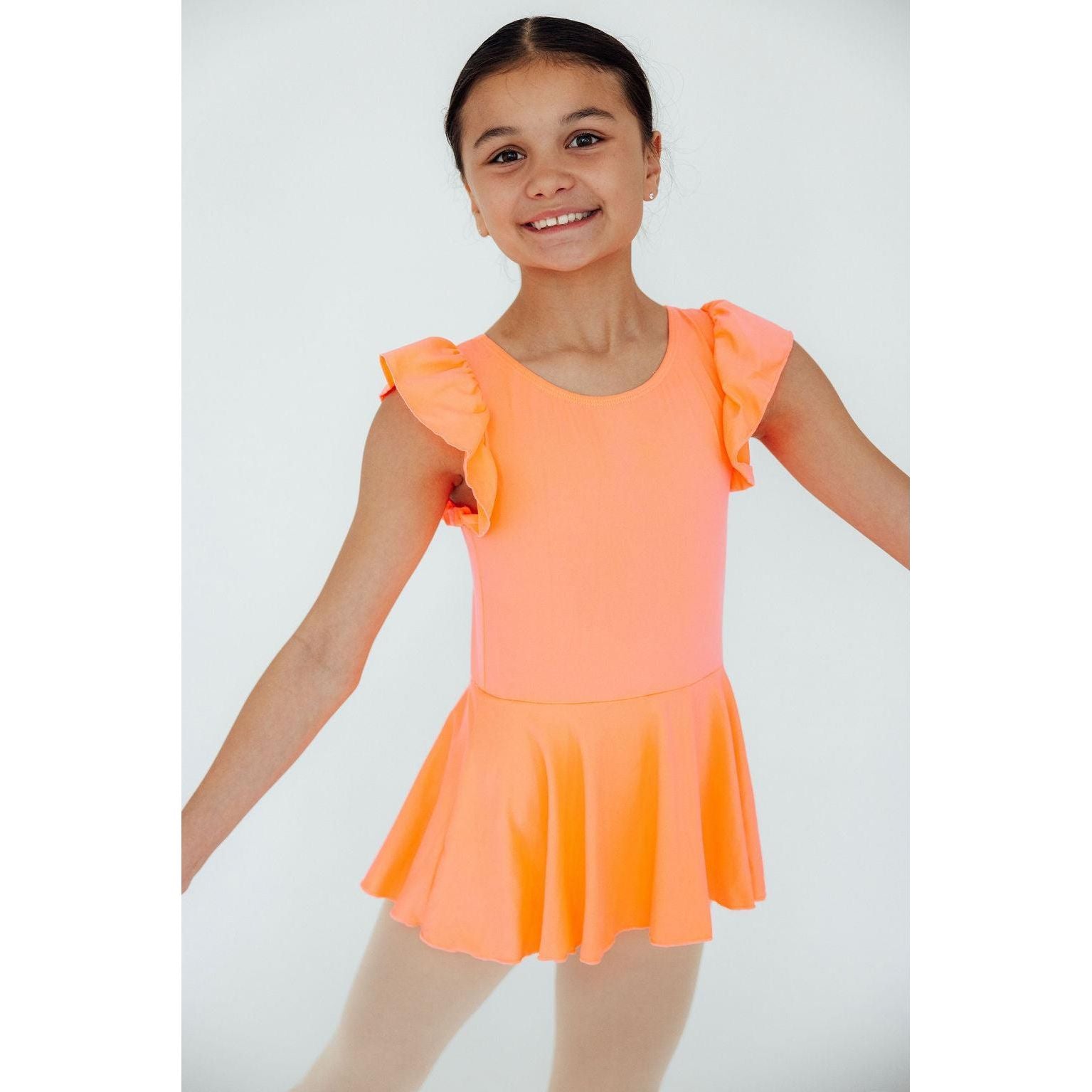 Neon Coral S/S Twirl Leotard