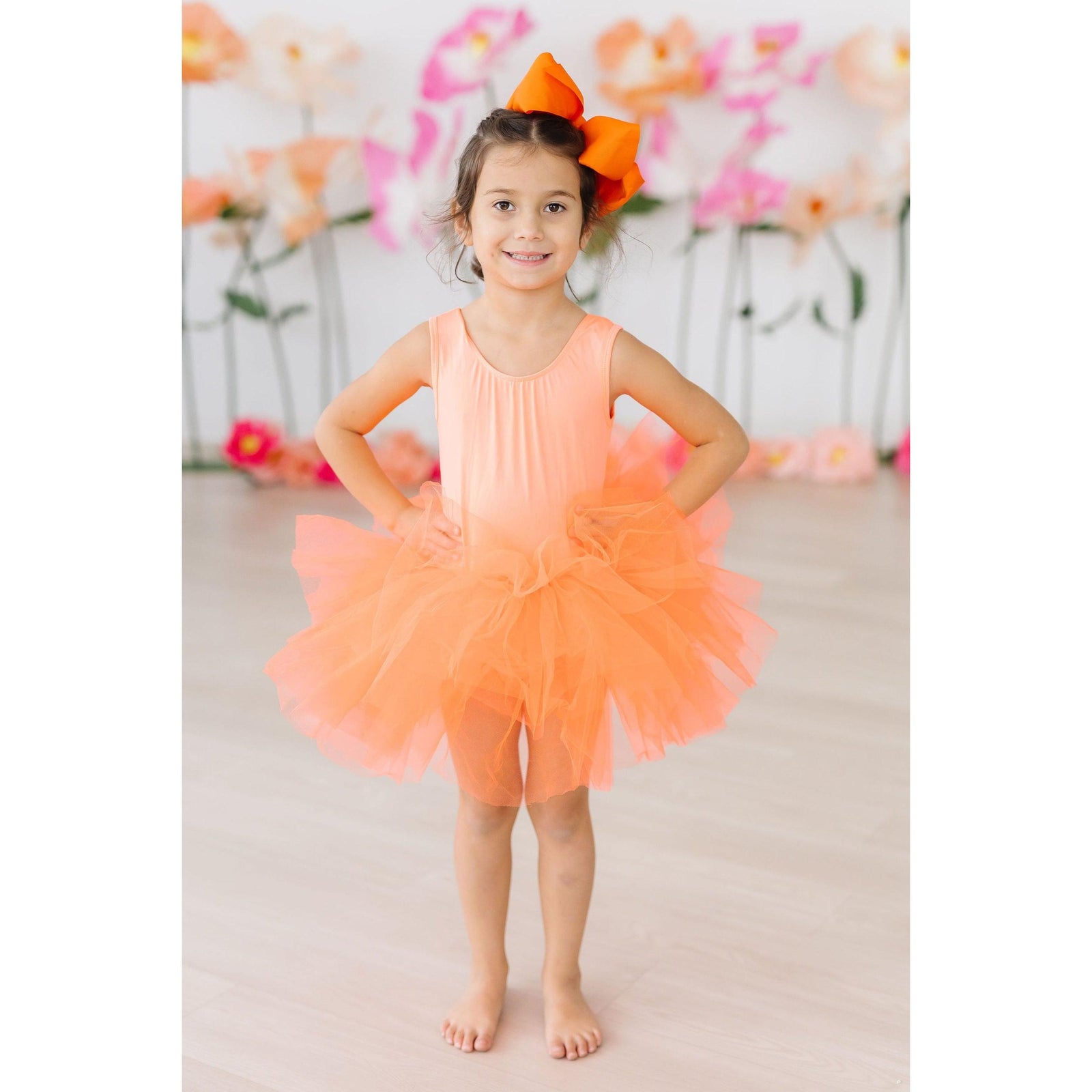 Neon Coral Tank Tutu Leotard