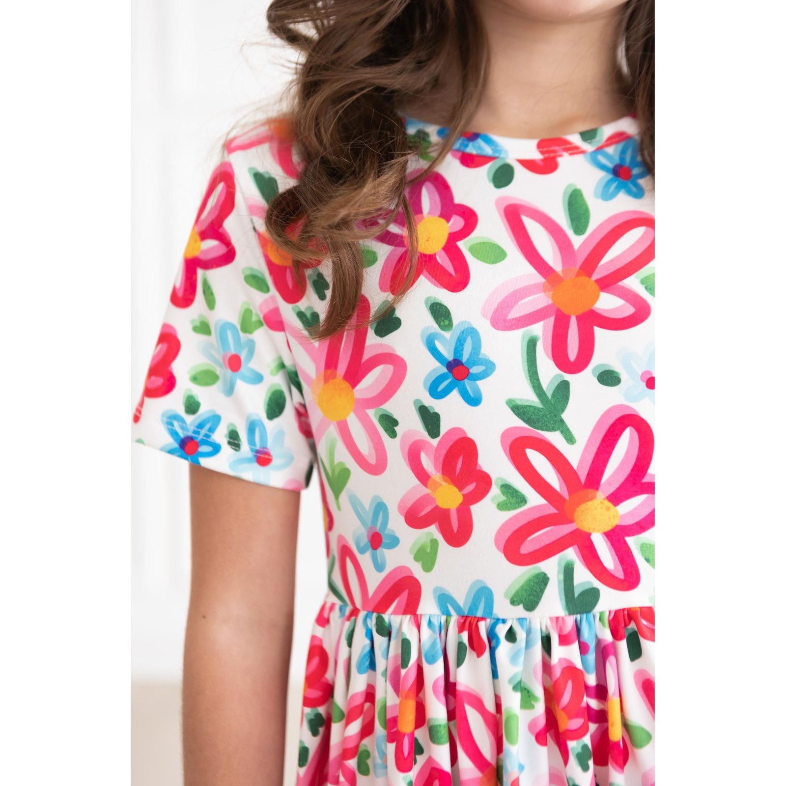 Neon Floral S/S Pocket Twirl Dress