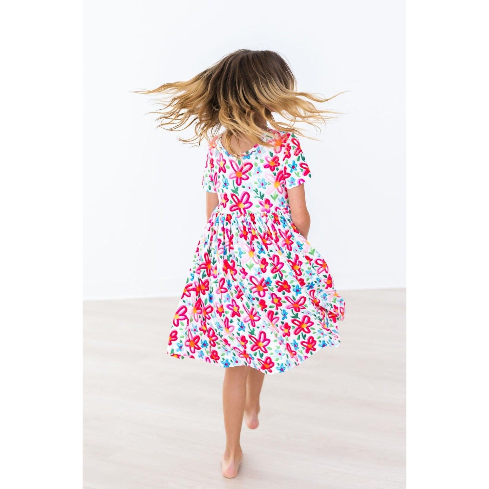 Neon Floral S/S Pocket Twirl Dress