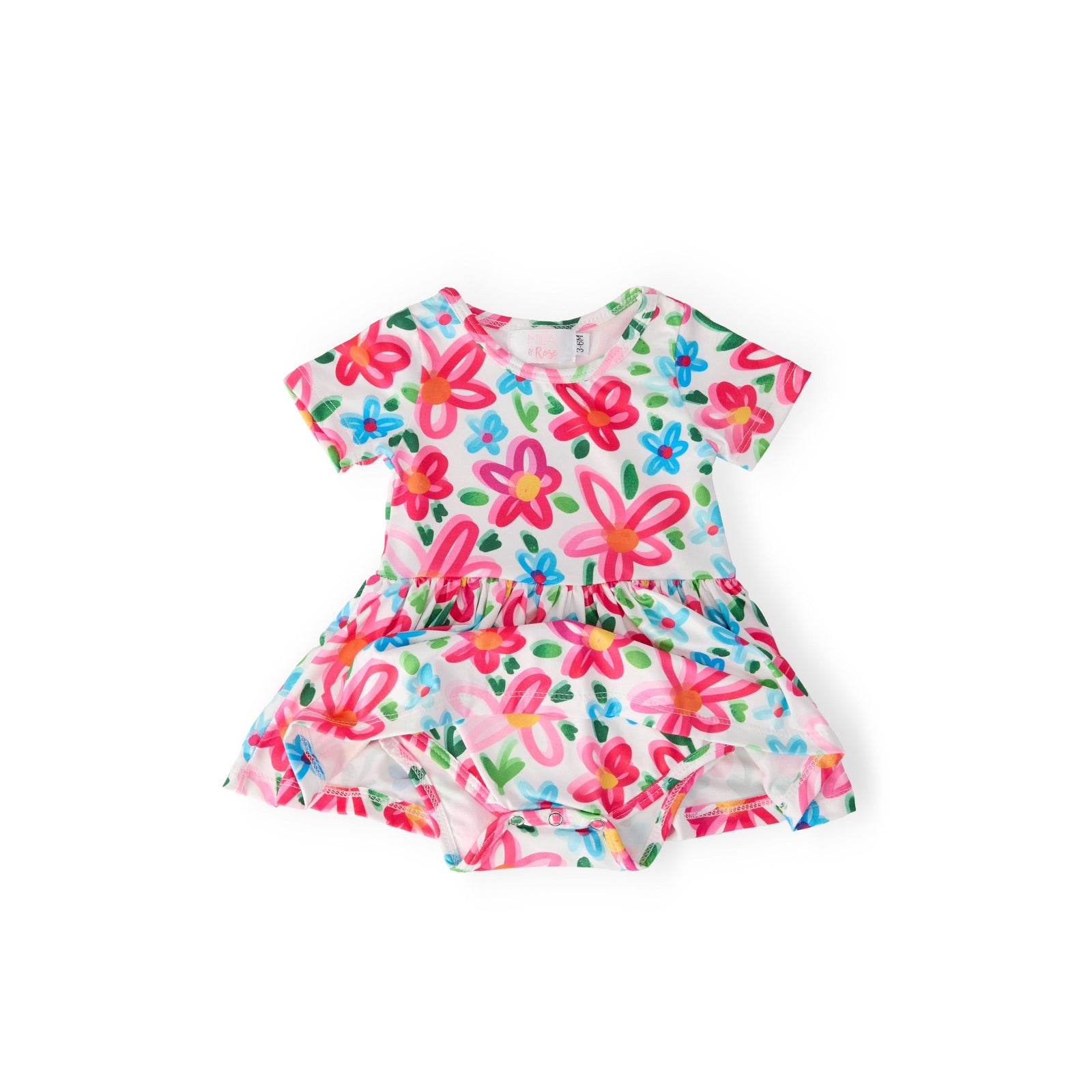 Neon Floral S/S Twirl Bodysuit