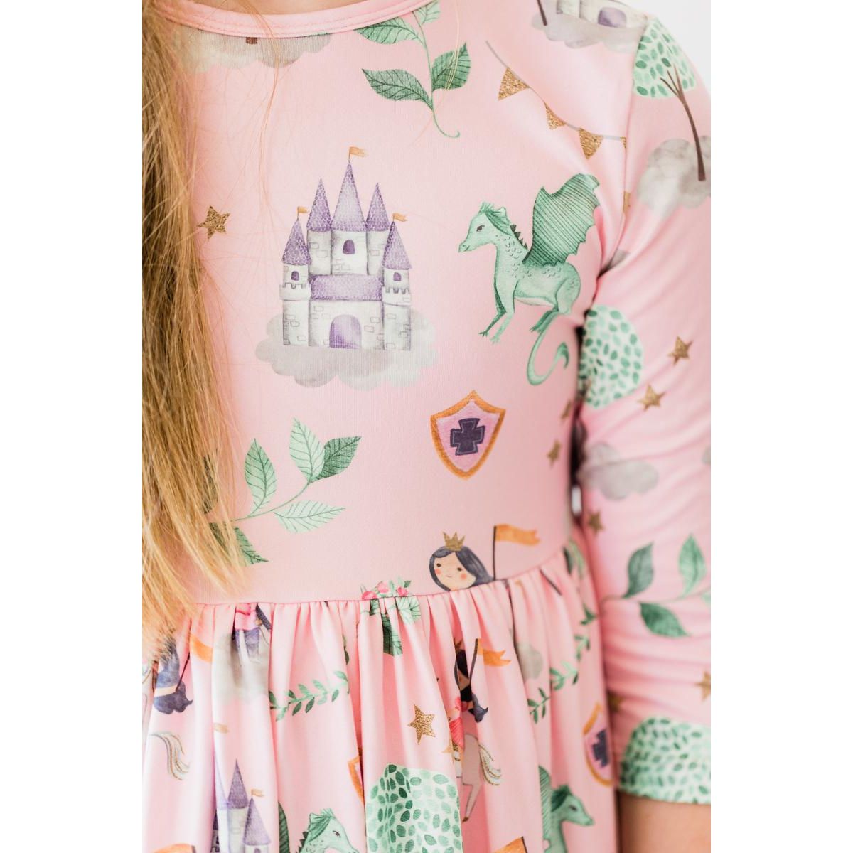 Once Upon a Time 3/4 Sleeve Pocket Twirl Dress