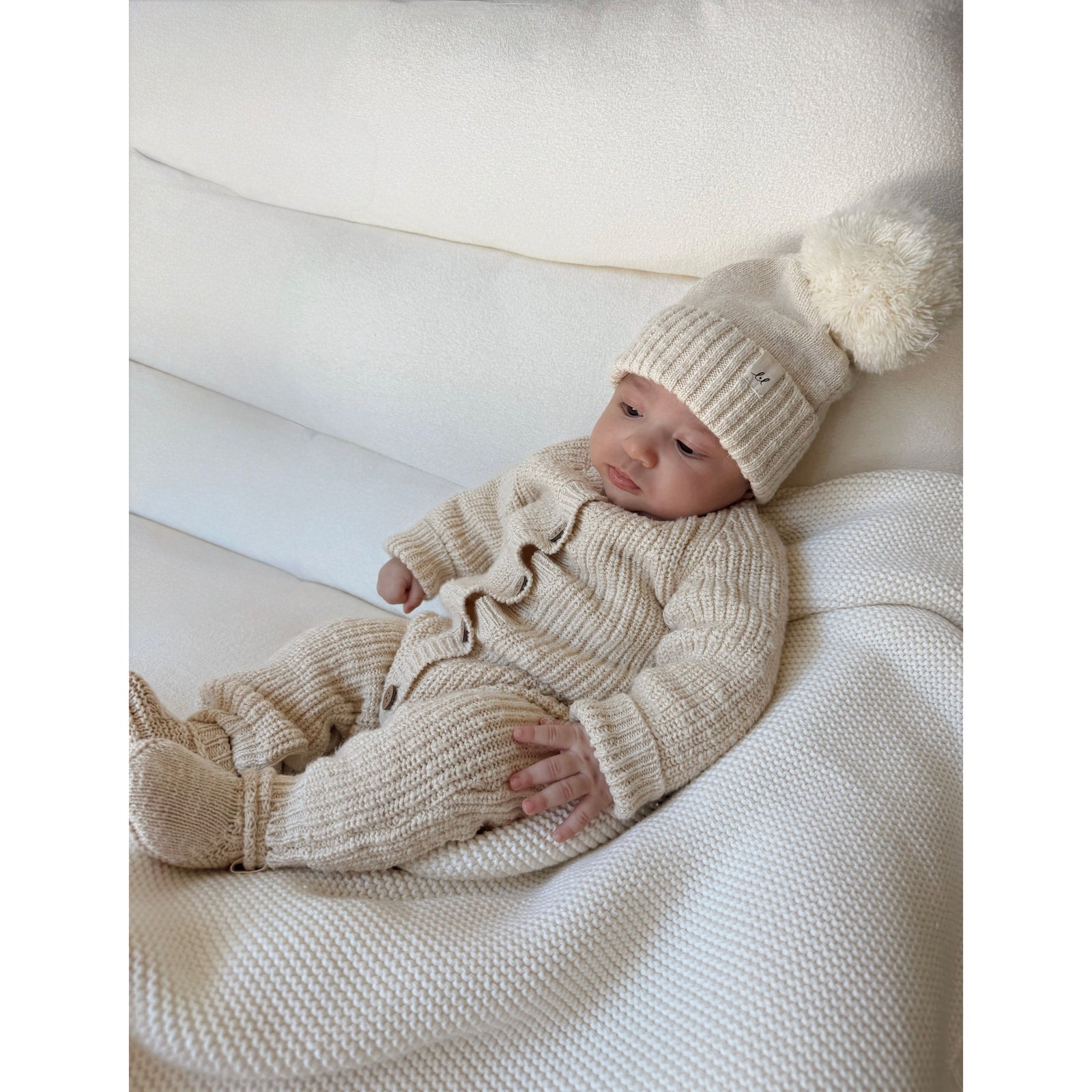 Classic Chunky Knit Jumpsuit - French Cream